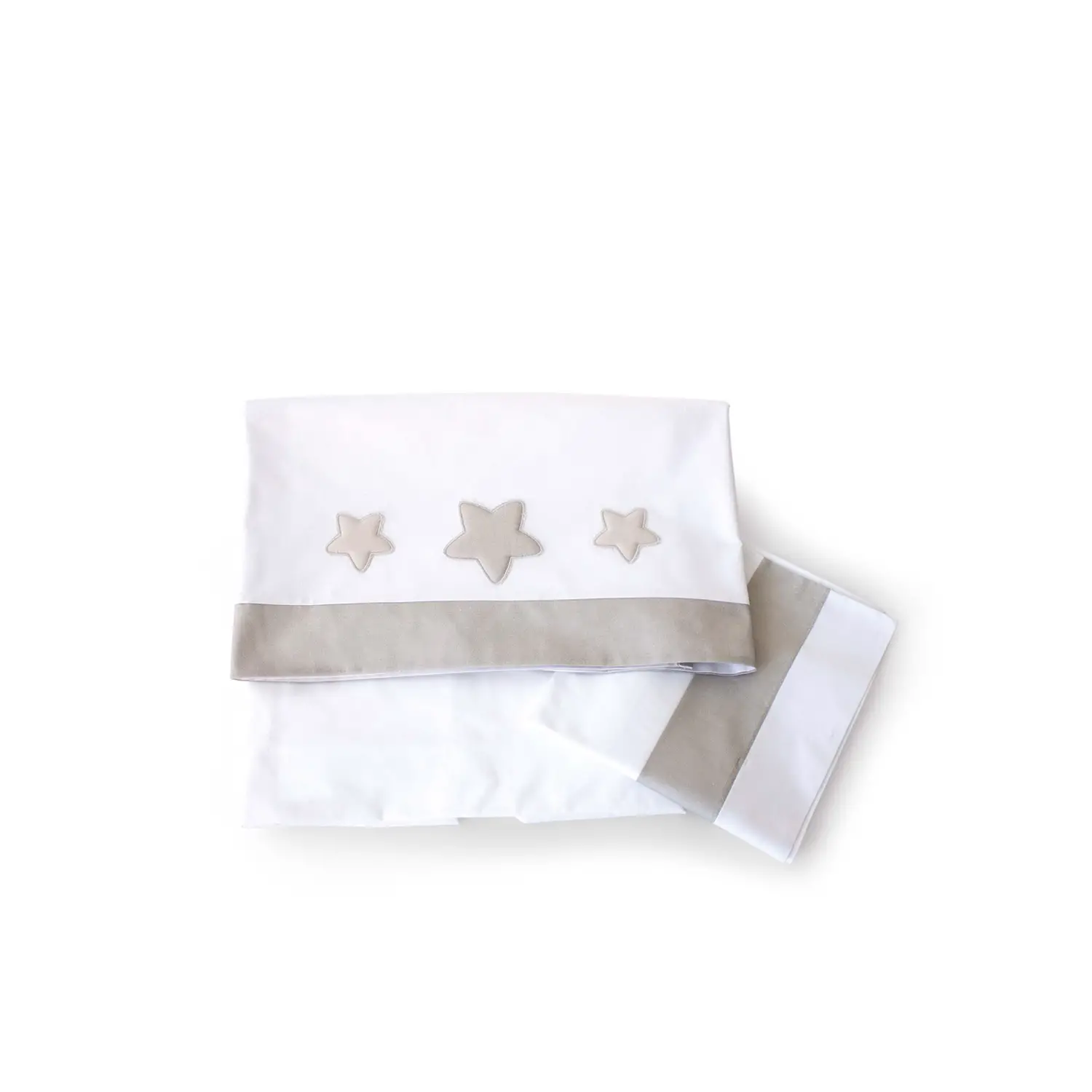 Set Lenzuola Letto Orsone Bianco Tortora - lenzuolini