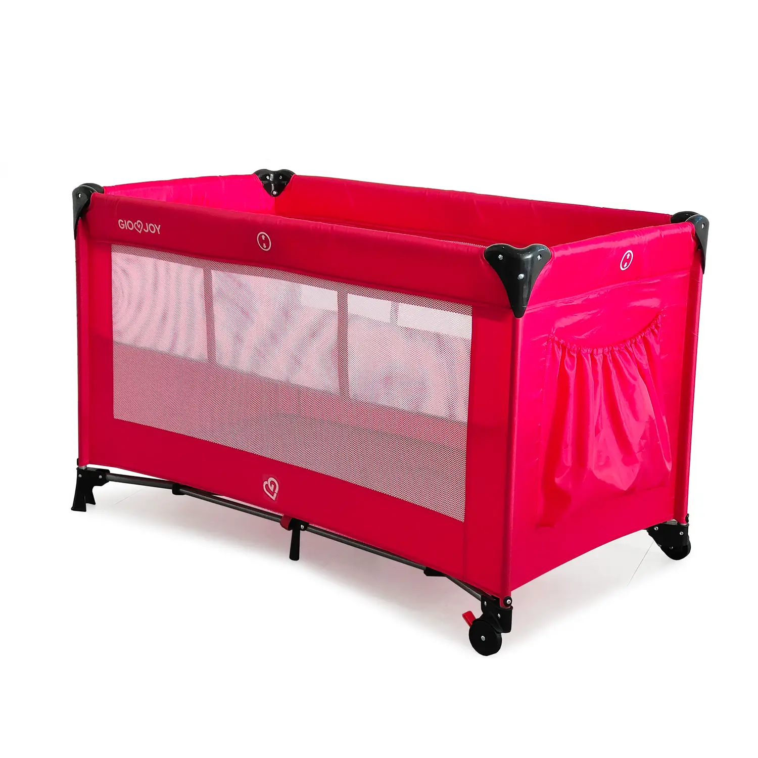 Lettino da Viaggio Comfort a 2 Livelli Pieghevole con Borsa, Rosso • 74x65x125 cm - lettini da viaggio