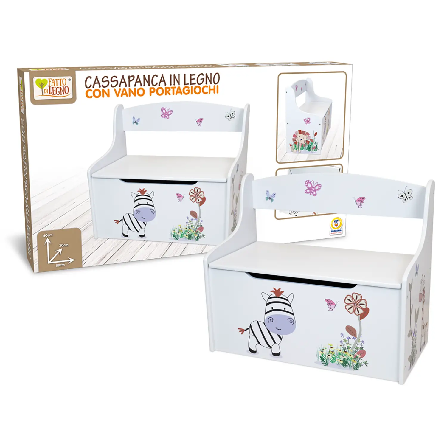 Cassapanca H. 60cm - Fatto di Legno - - Accessori ufficio