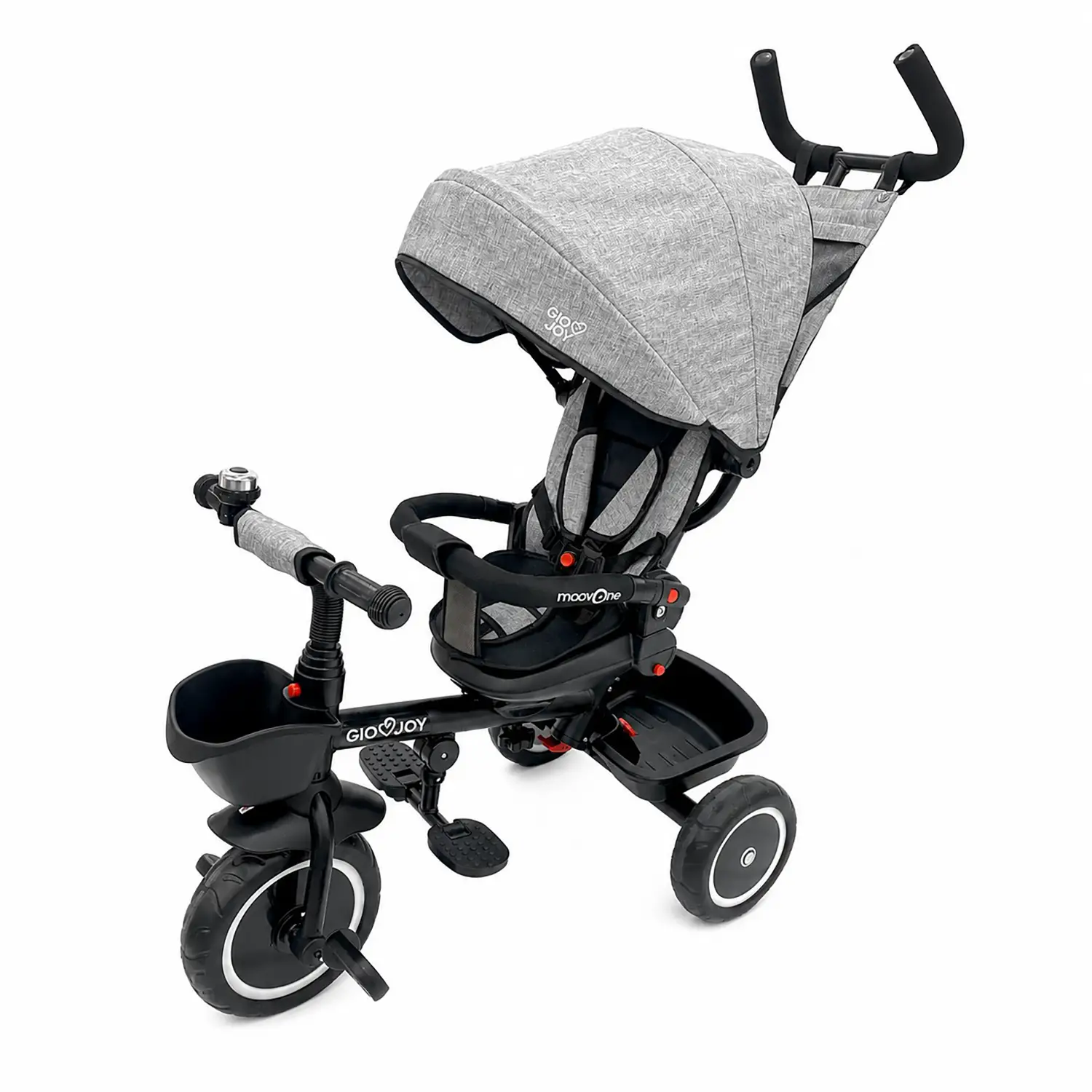 Triciclo 4-in-1 GioJoy Moove-1 Grigio – Comfort, Sicurezza e Divertimento per i Primi Passi - Tricicli e primi passi