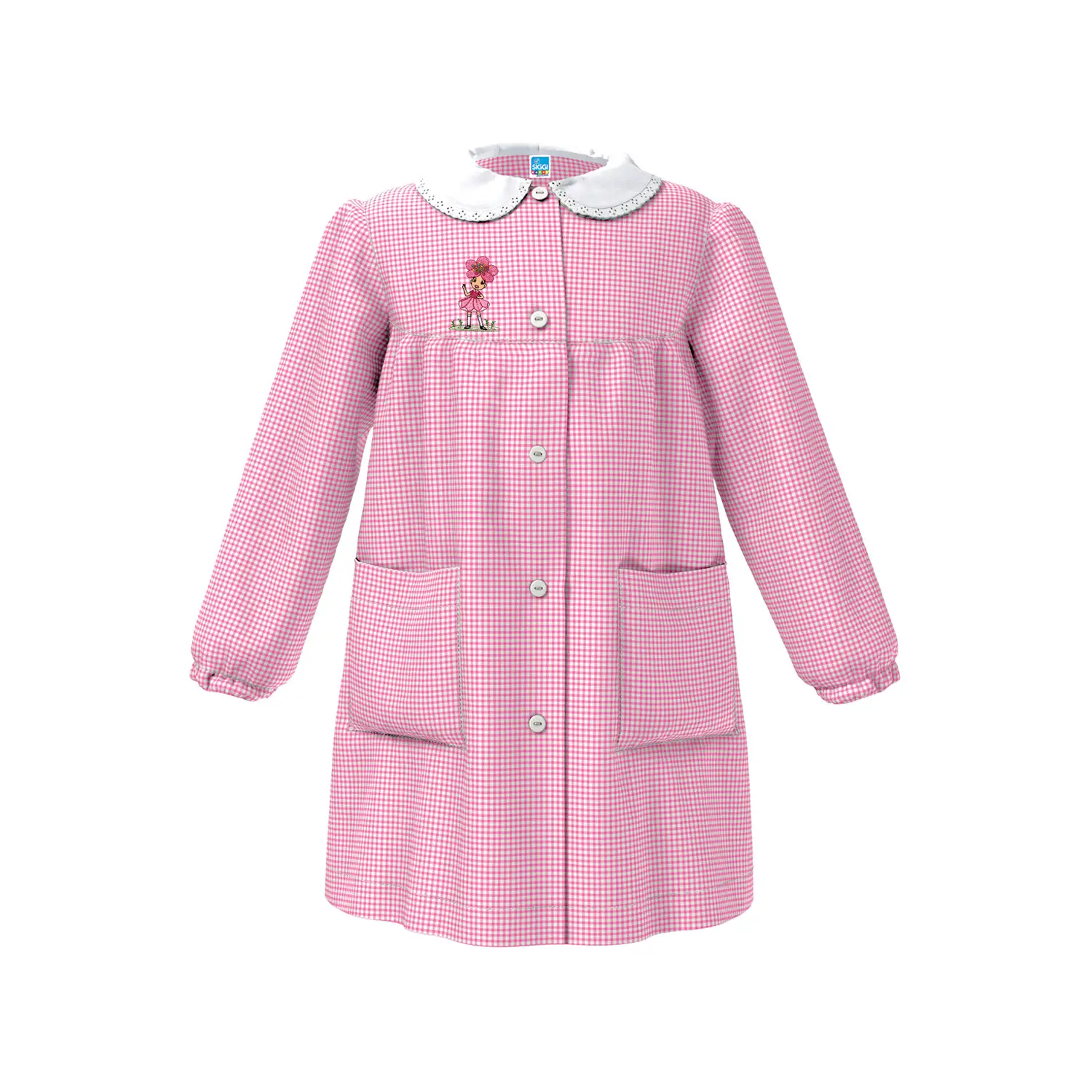 Grembiule Bambina Asilo 4037 Quadrettato Rosa 6 Anni - grembiuli scolastici