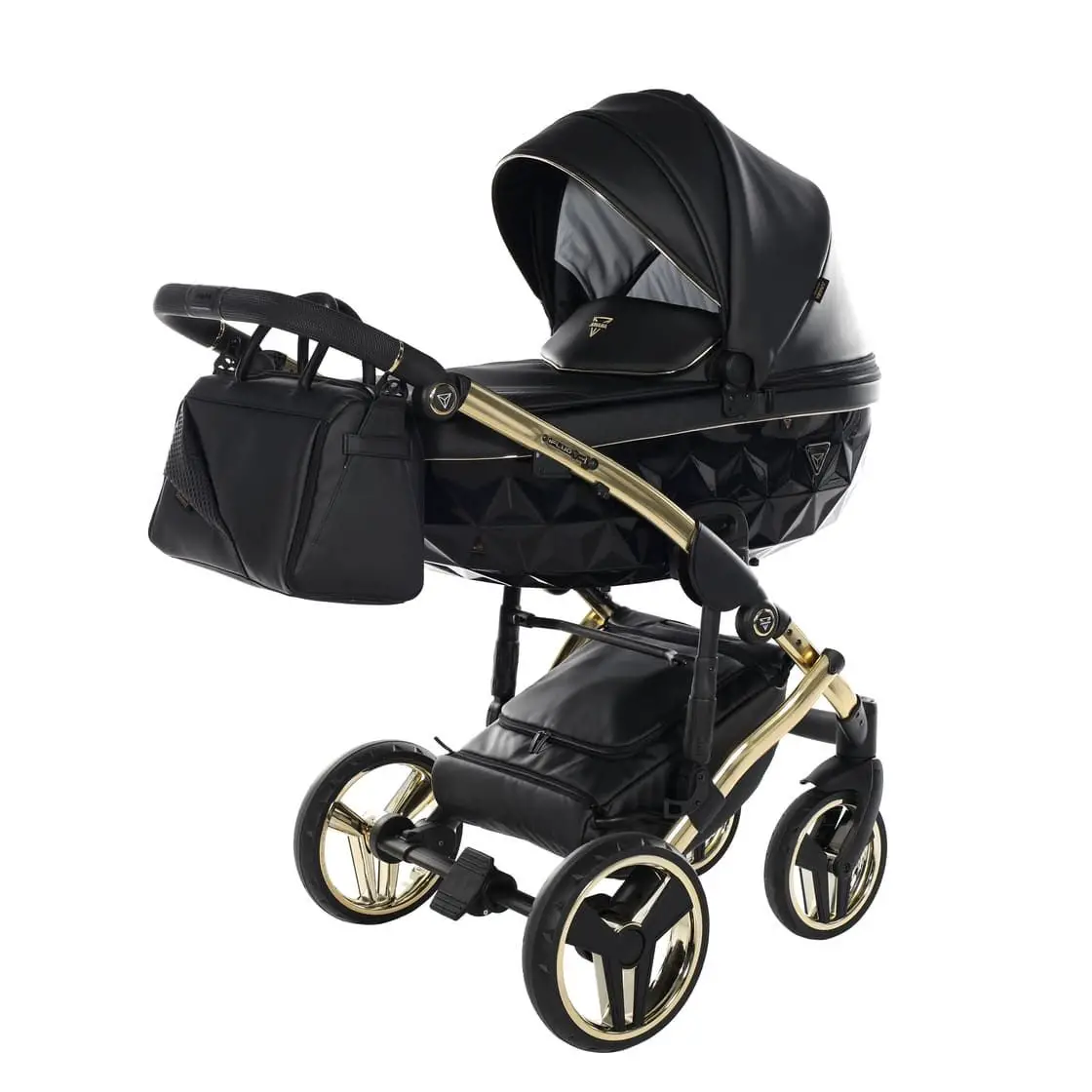 Trio Diamond Fluo 3 In 1 Pelle Nero Navicella Nera Telaio Oro Giallo - trio e modulari