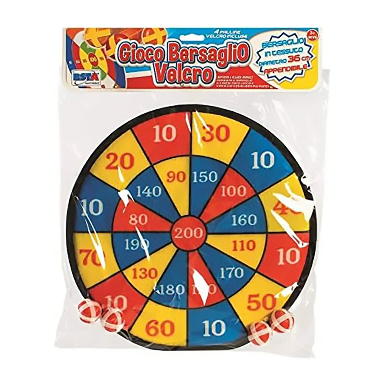 Gioco Bersaglio Velcro 36 Cm Con 4 Palline - Attrezzature sportive