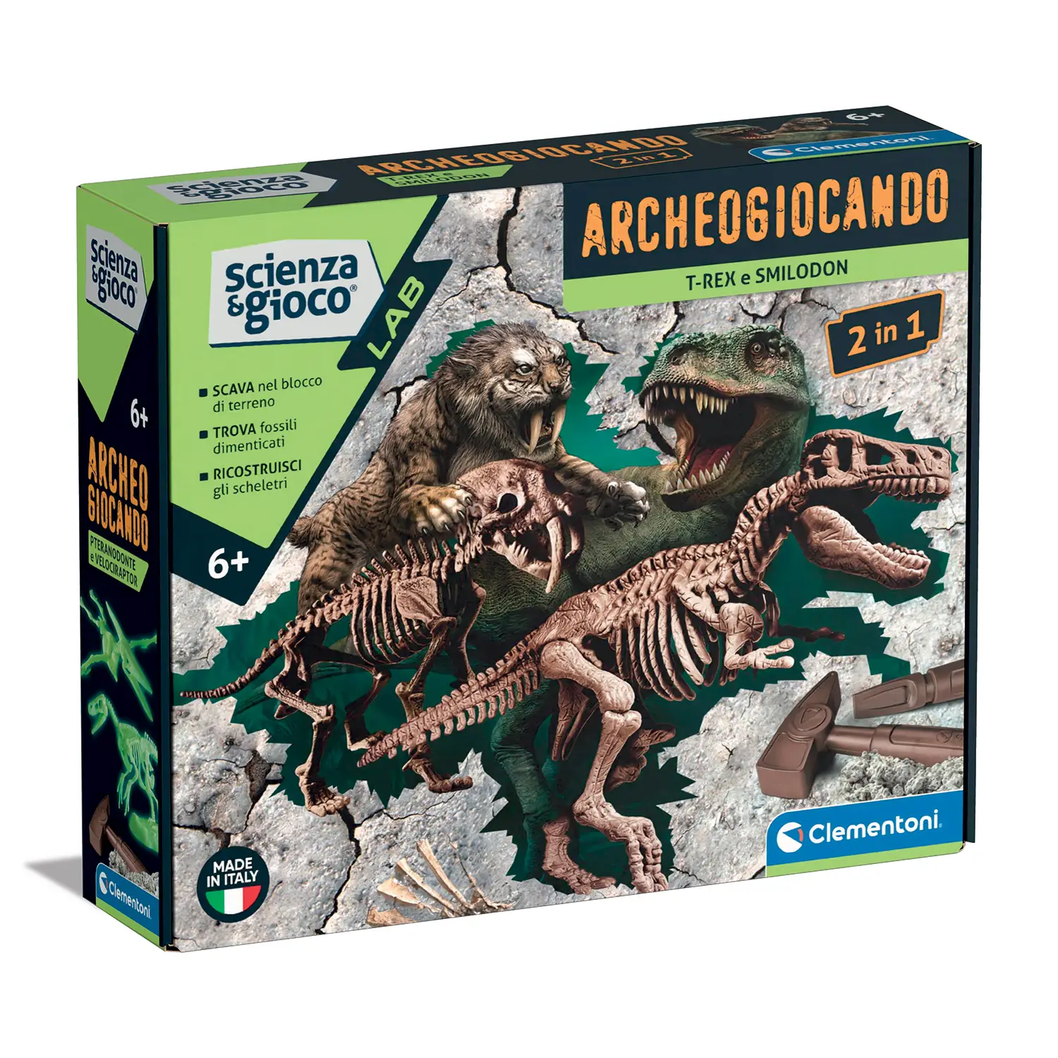 Scienza & Gioco Archeogiocando -T-Rex / Smilodon 2 In 1 - giochi scientifici