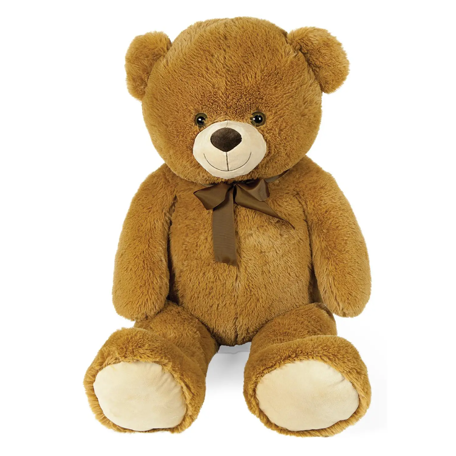 Peluche Orso Marrone 80cm con Fiocco - Morbido e Gigante - peluches 0/36 mesi