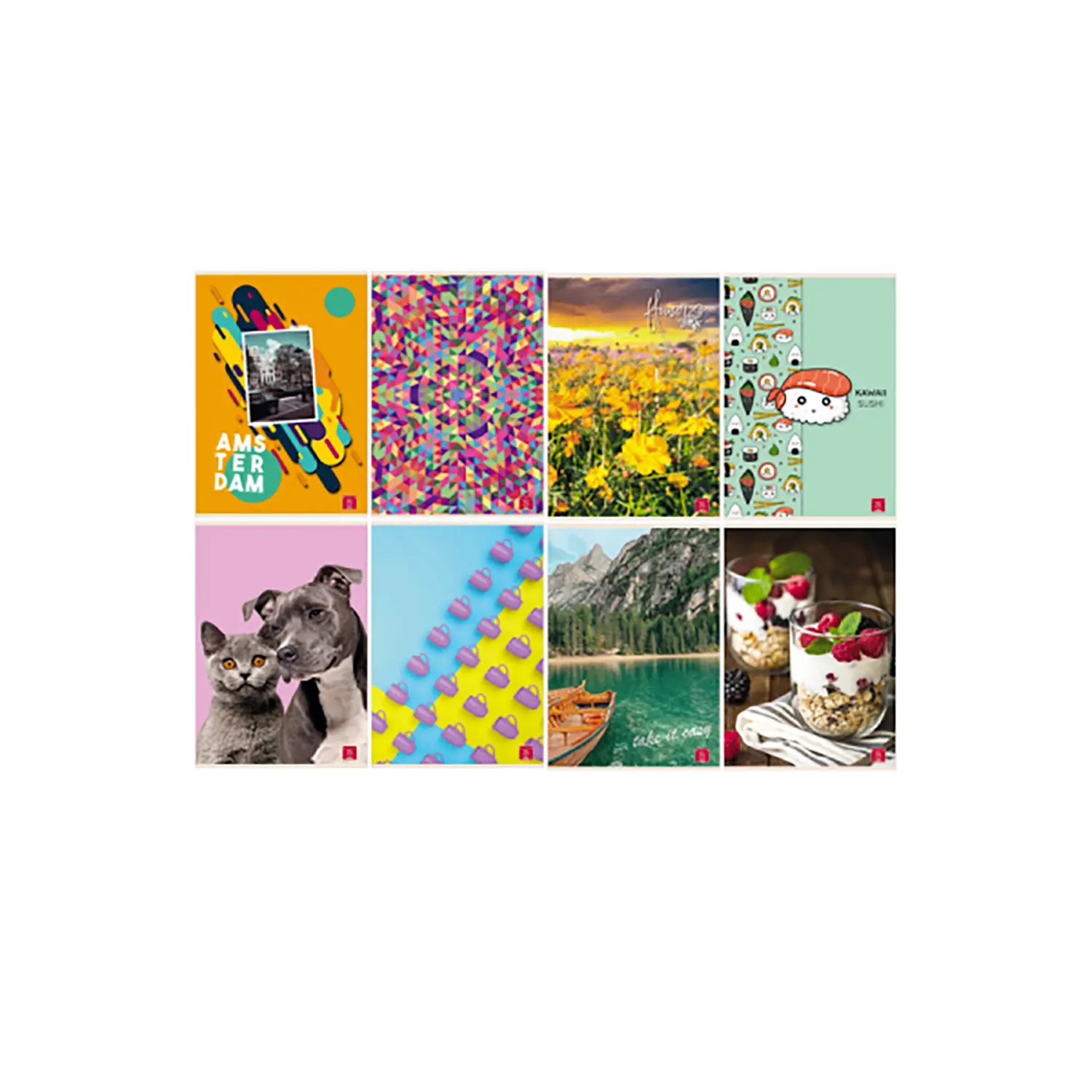 Quaderno Maxi per Ragazzi Fantasie Assortite: 80 g, Rigatura 1R Per Scuola Media e Superiore - Cancelleria varia