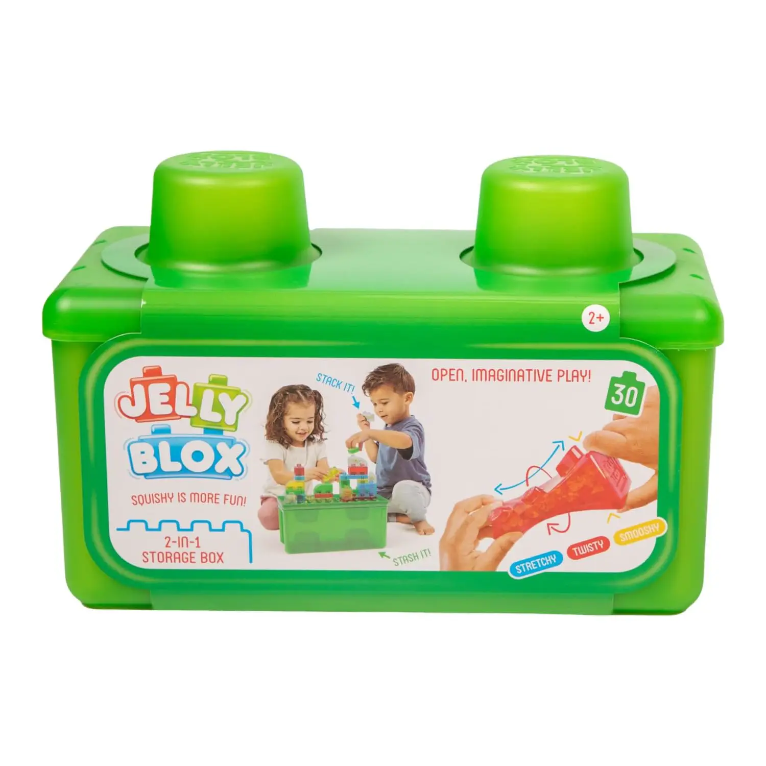Costruzioni Jelly Blox Mattoncini Morbidi Traslucenti - Contenitore 30 Pezzi Assortiti - Prime costruzioni soffici