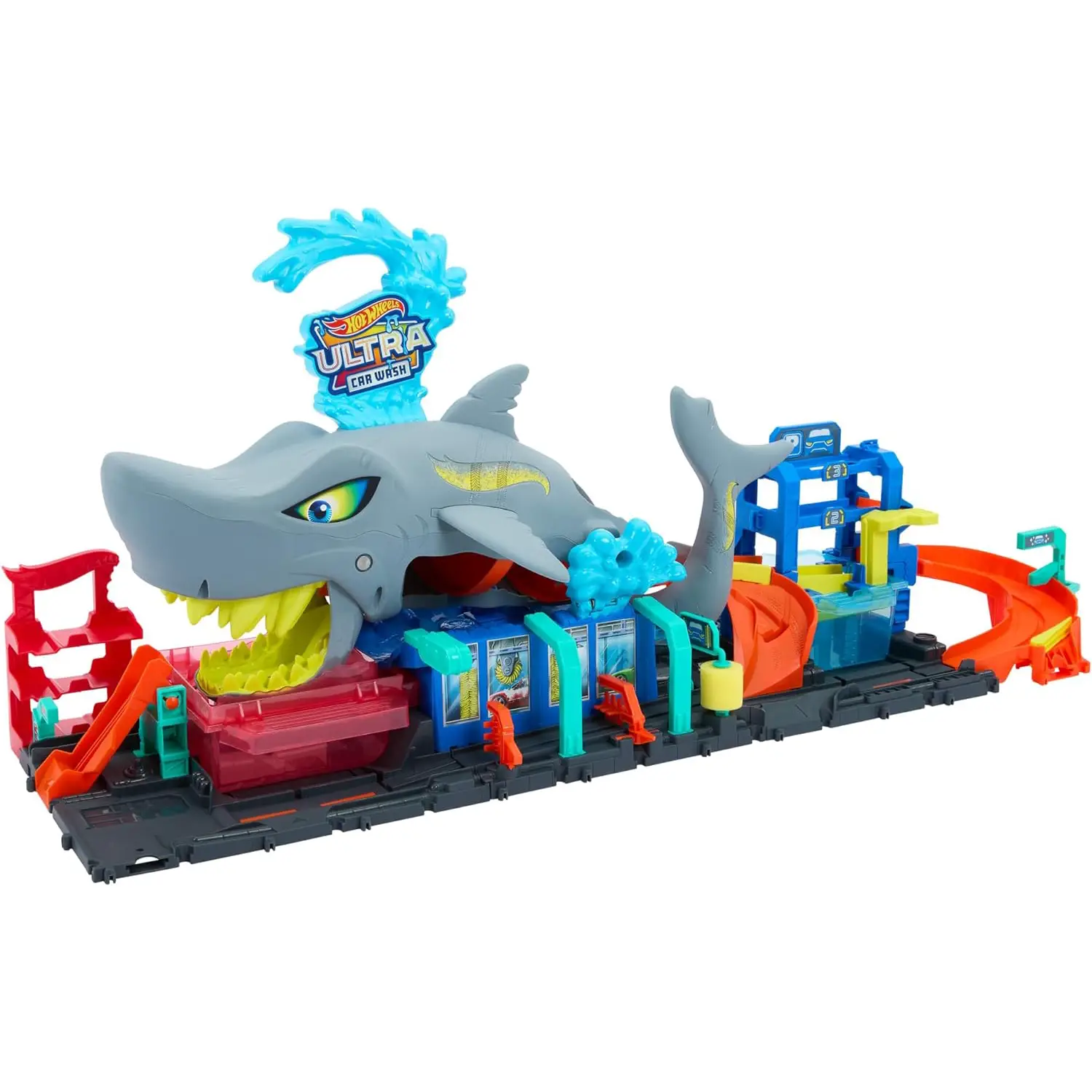 Hot Wheels Mega Squalo Autolavaggio con Macchinina Color Reveal - action figures ed accessori