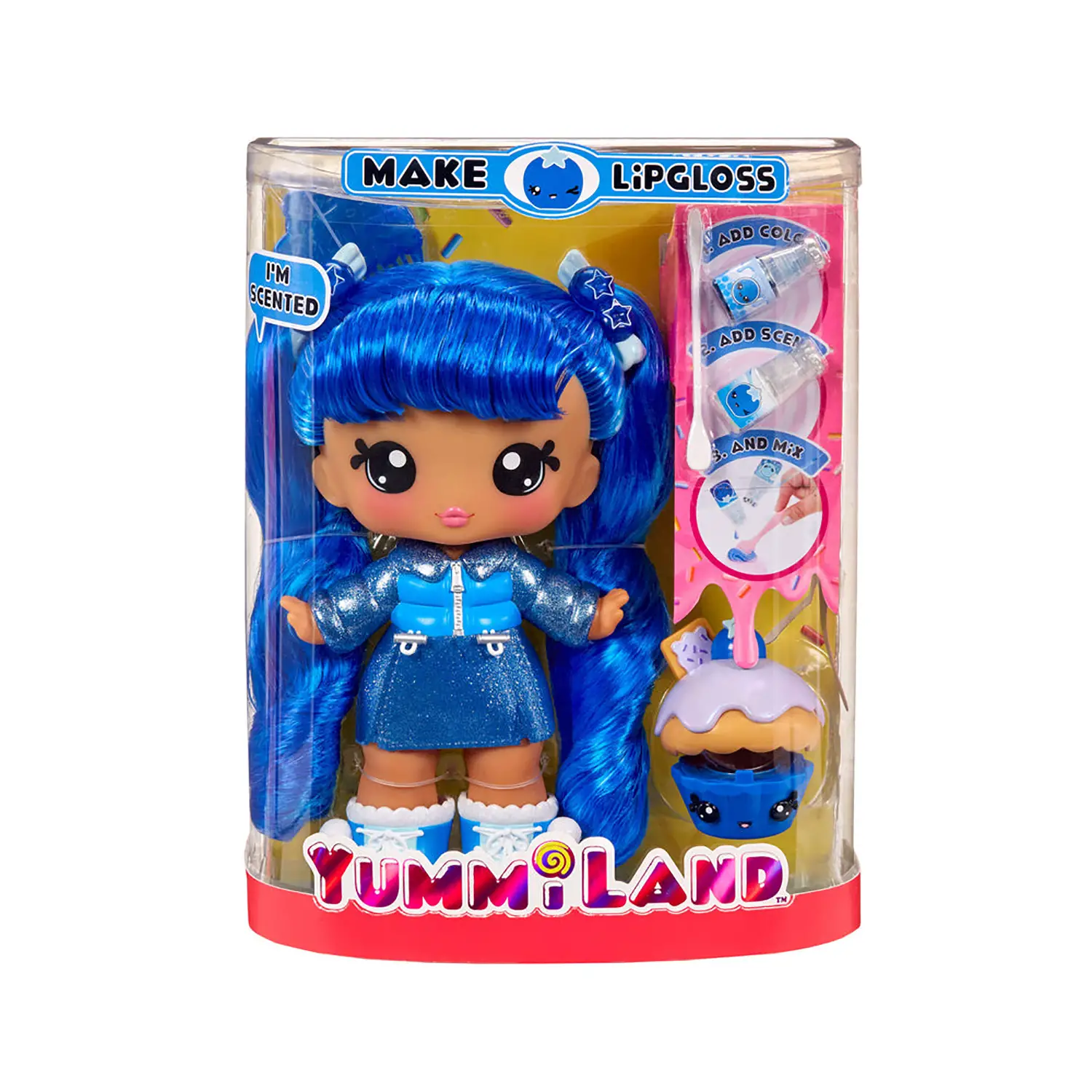 Yummiland Large Doll + Lipgloss Pet- Rory Blueberry - collezionabili bambina