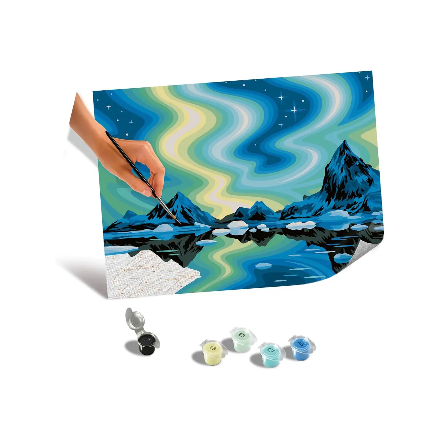 Ravensburger CreArt Serie B Canvas - Luci del Nord, Kit Pittura - creatività