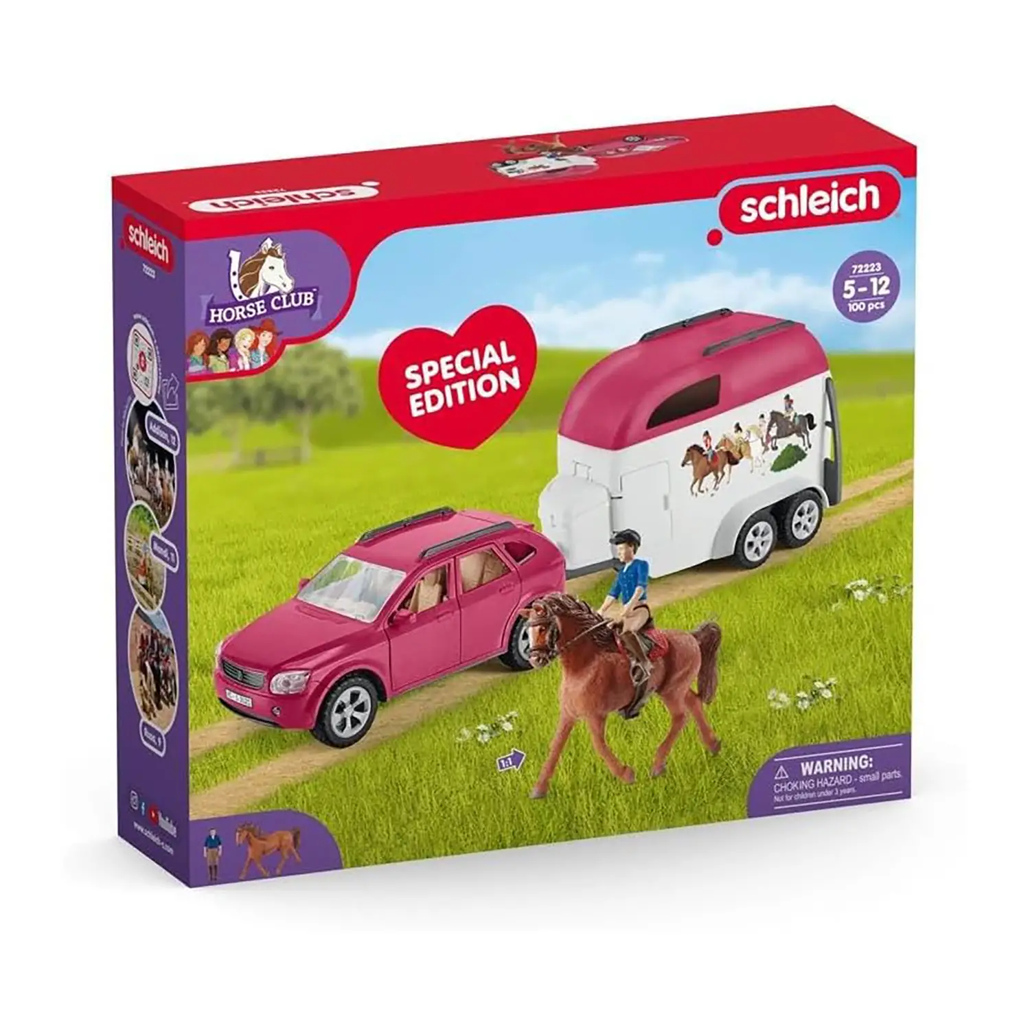 Schleich Horse Club Auto con Rimorchio per Trasporto Cavalli - Animali