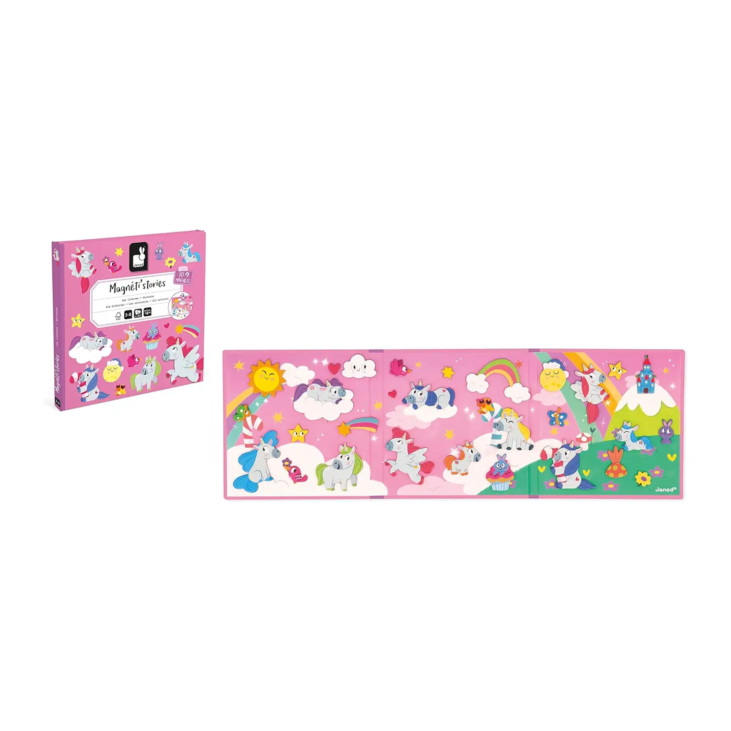 Janod - Magneti'Stories Gli Unicorni - Gioco Educativo 30 Calamite - costruzioni magnetiche