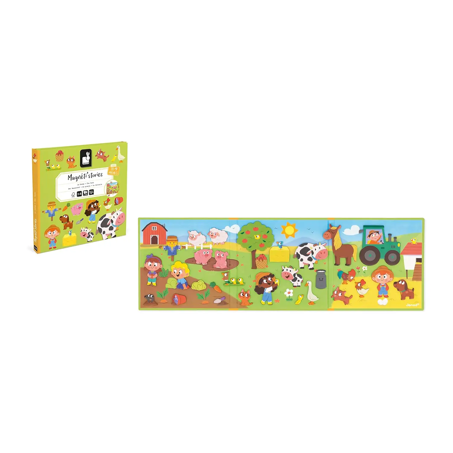 Janod - Magneti'Stories La Fattoria - Gioco Educativo 30 Calamite - costruzioni magnetiche
