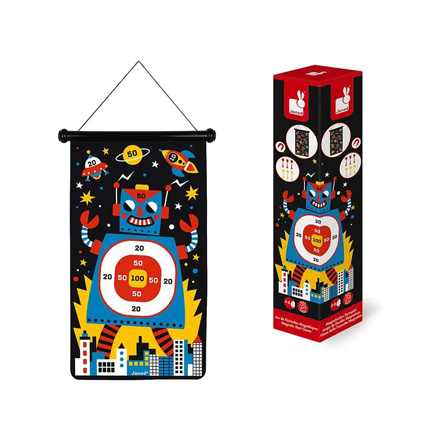 Janod - Gioco delle Freccette Magnetiche - Robot - Giochi di Abilità