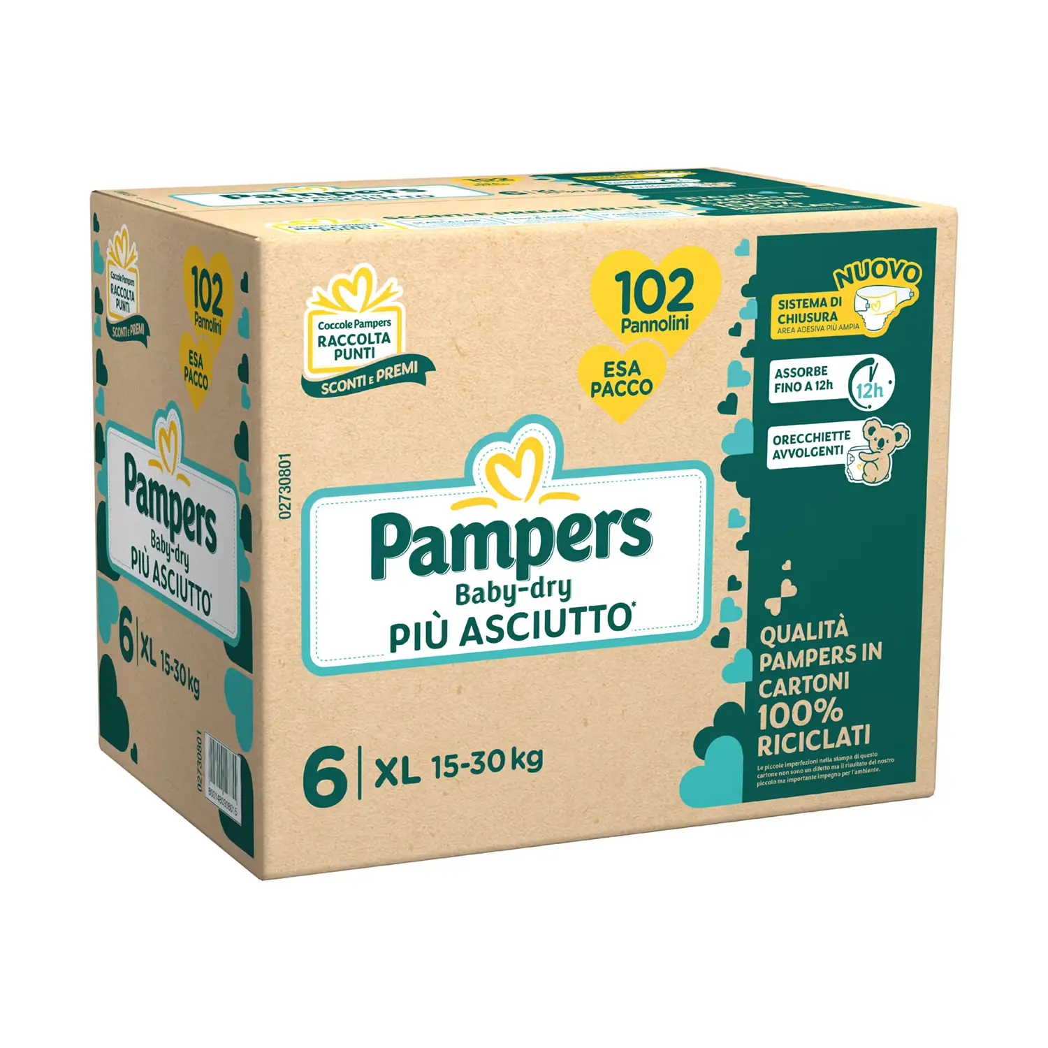 Pannolini Pampers Baby Dry EsaPack - Taglia 6 - 15-30 Kg - 102 Pezzi BabyDry - pannolini e salviettine