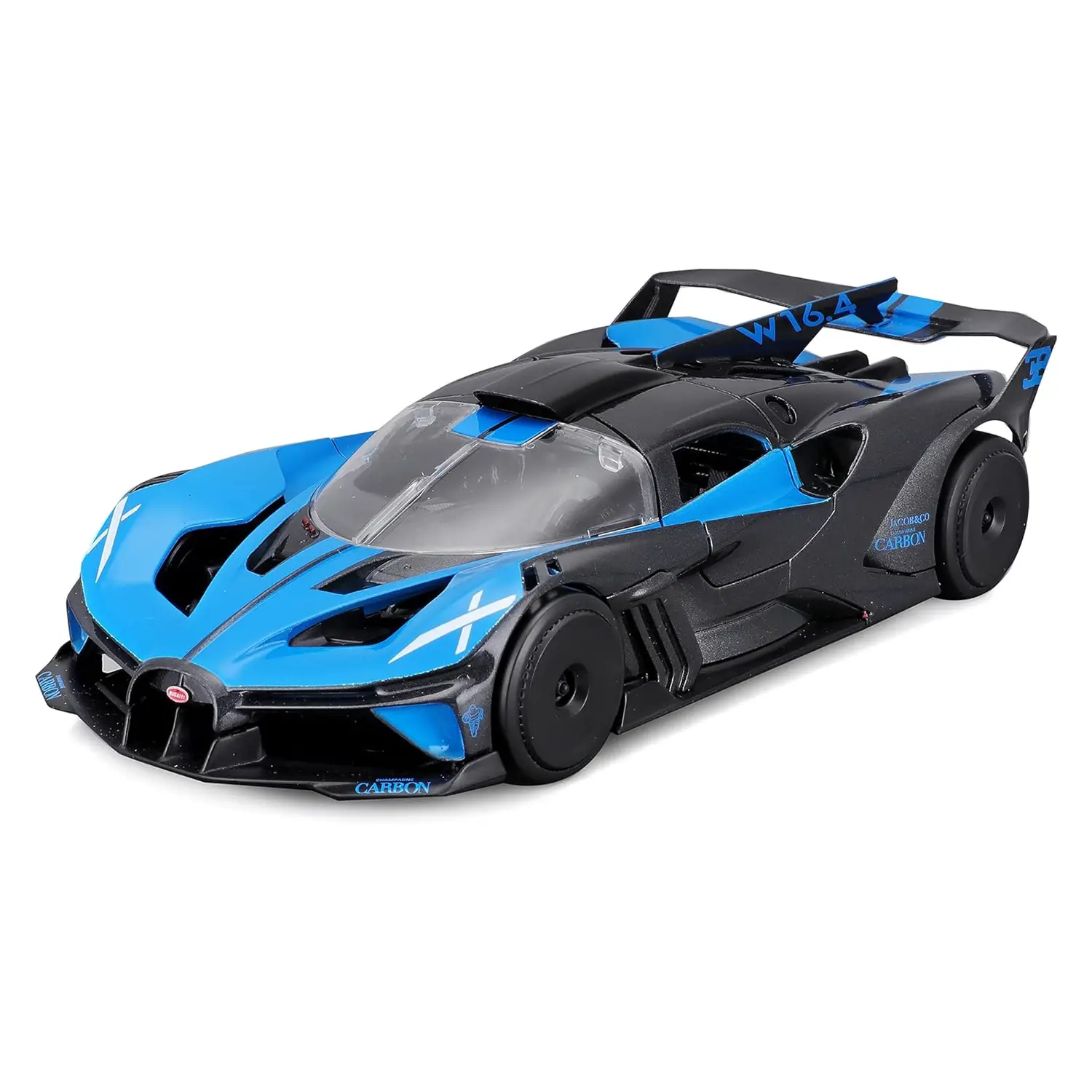 Auto 1:24 Bugatti Bolide blu e nera - diecast