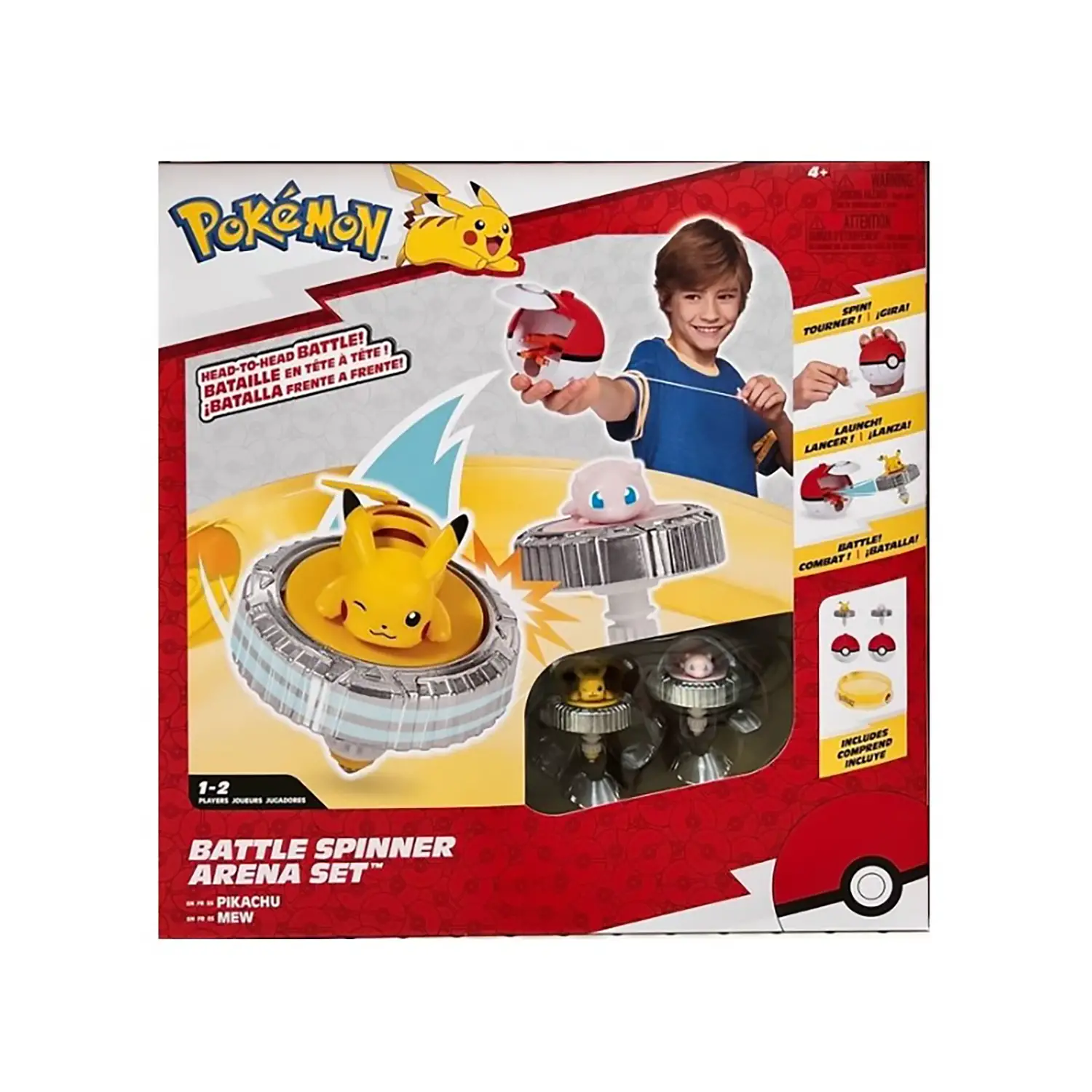 Pokemon Arena di Combattimento con Trottola e 2 Personaggi - action figures ed accessori