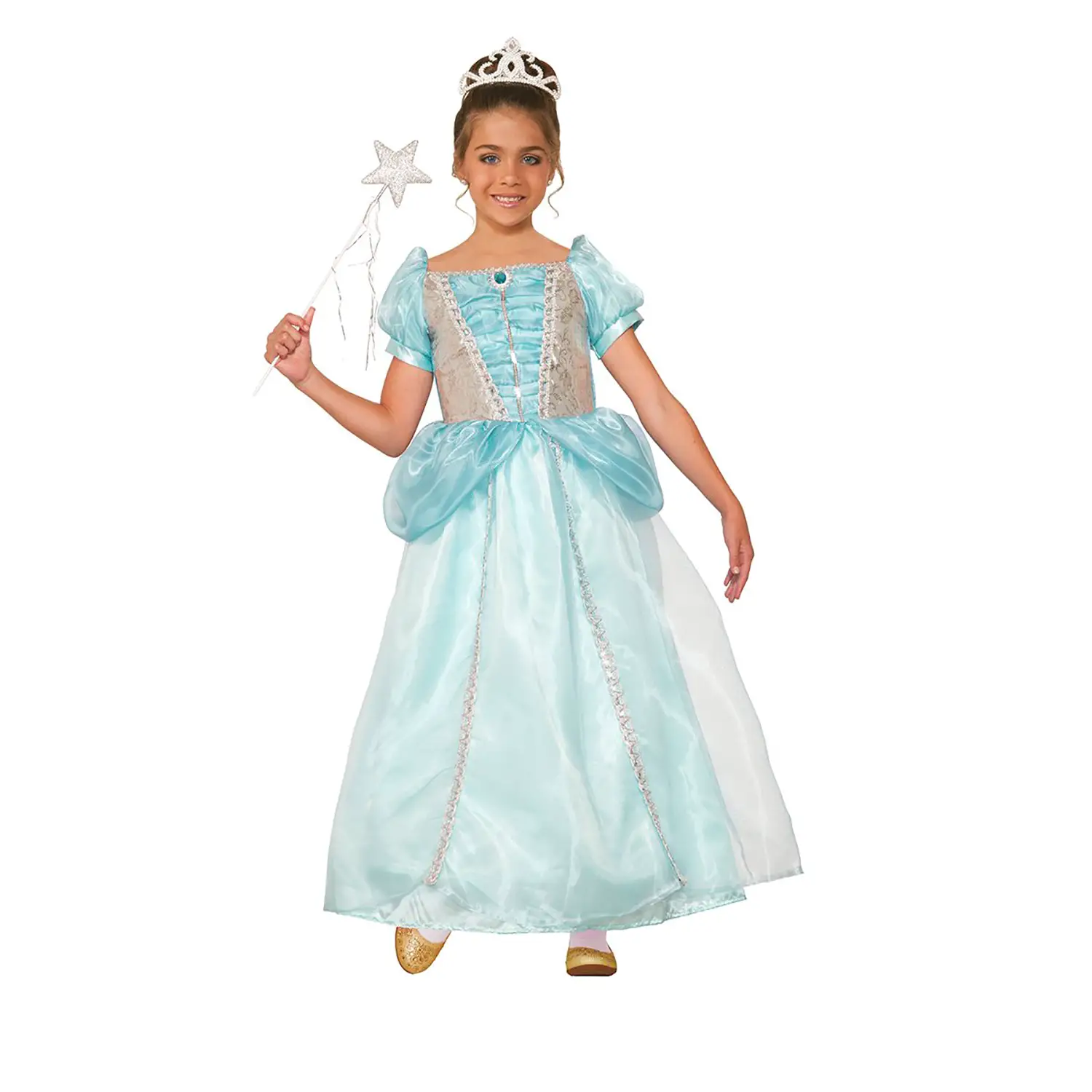 Costume Principessa Turchese per Bambine - Taglia S - 7/8 Anni - abiti bambino e bambina