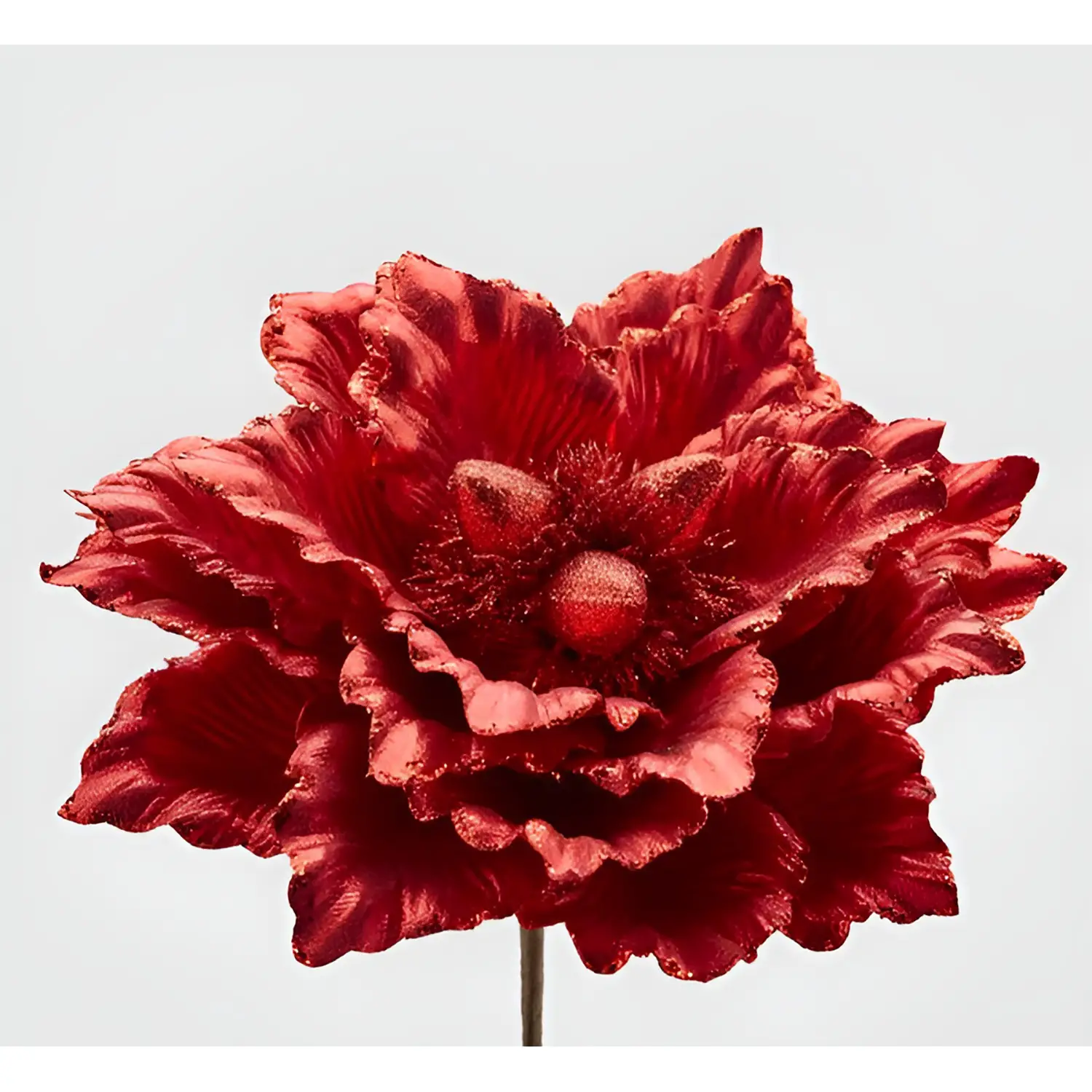 Magnolia Rossa Con Clip Per Decoro Natalizio - addobbi albero