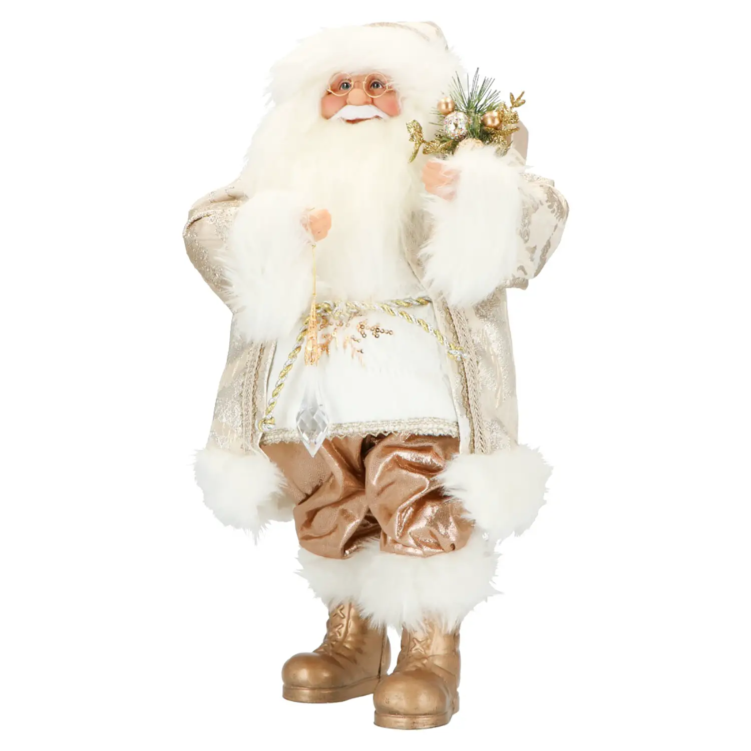 Statuetta Babbo Natale dorato 40 cm - addobbi casa