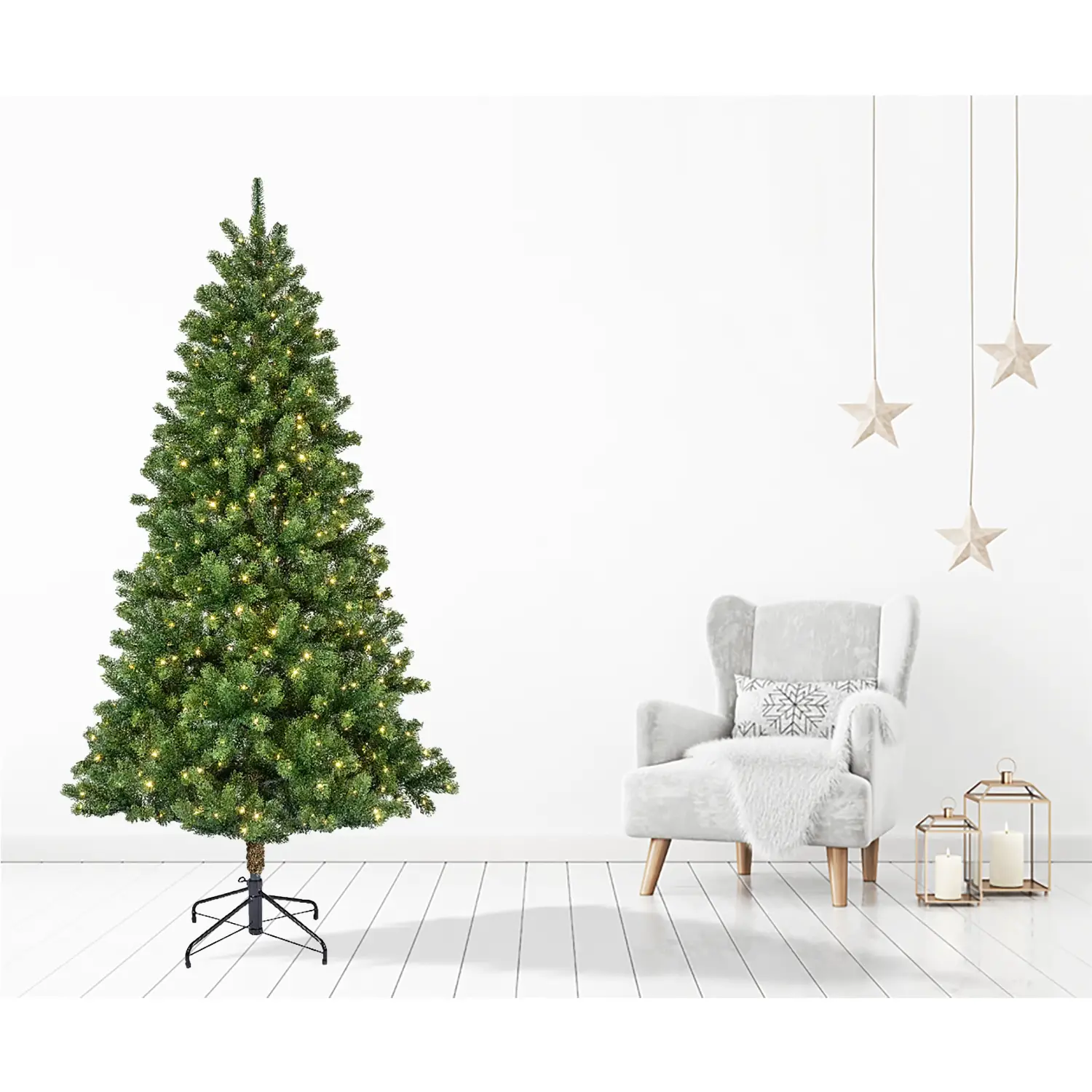 Albero Di Natale Kenmore Fir Con Luci Micro LED, Altezza 240 Cm • 700 LED - alberi