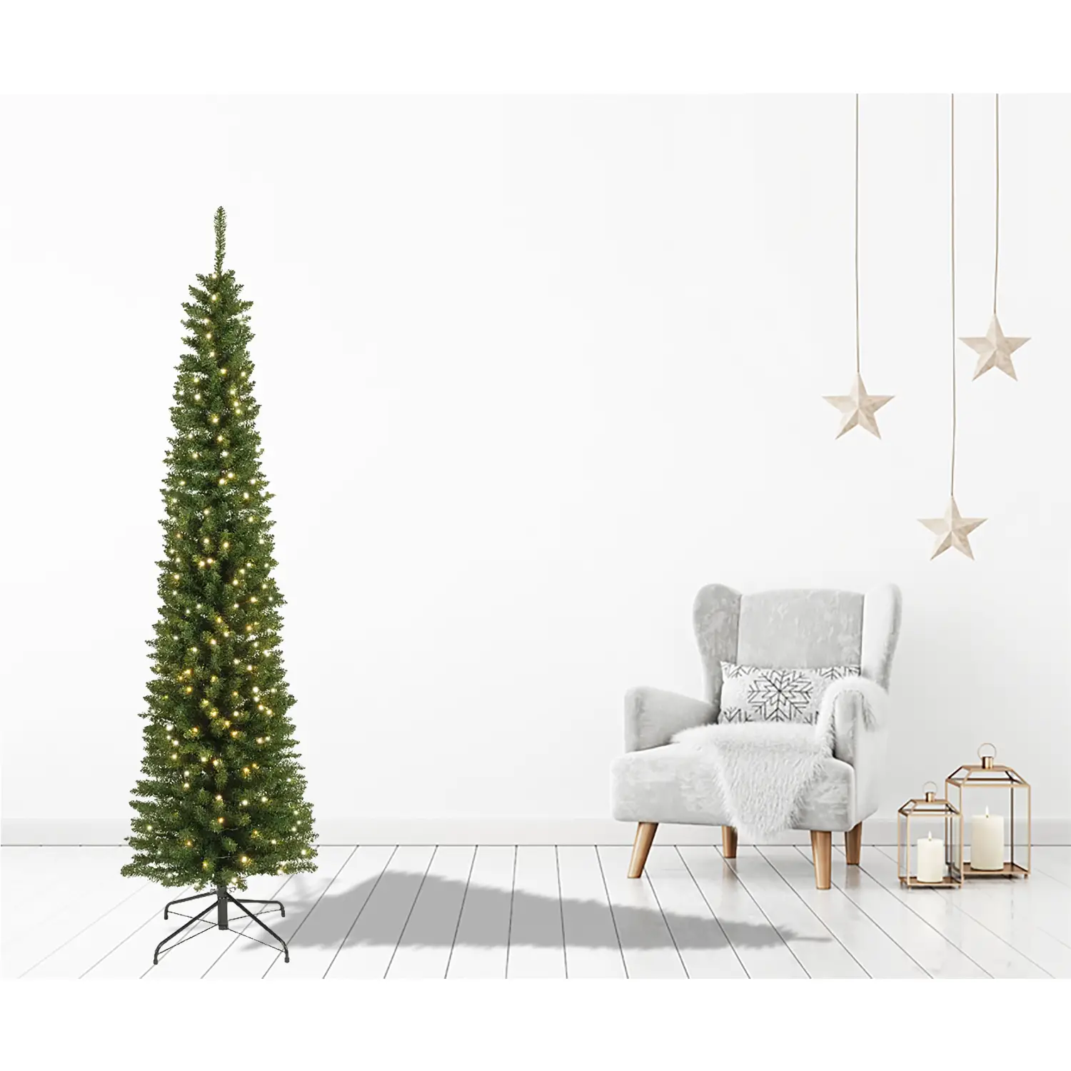 Albero di Natale Pencil Pine – 210 cm con Luci LED - alberi