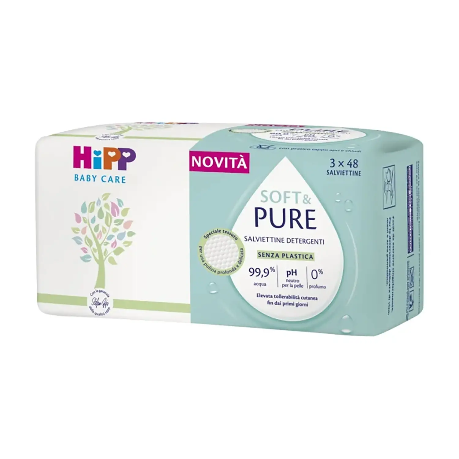 Hipp Baby Care Salviettine Soft Pure 3x48 Pezzi - igiene