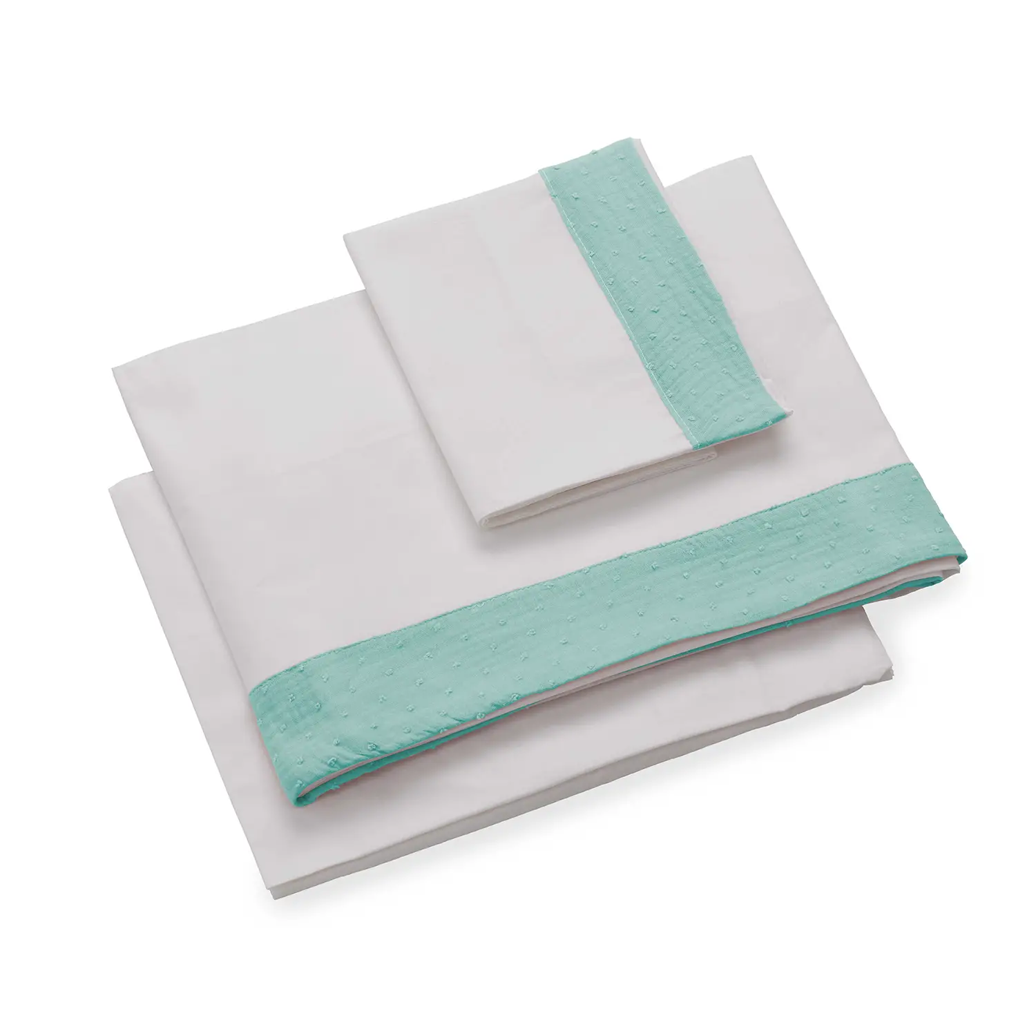 Infinito Set Lenzuola Culla 3 Pezzi Plumetì Verde Aqua Italbaby - lenzuolini