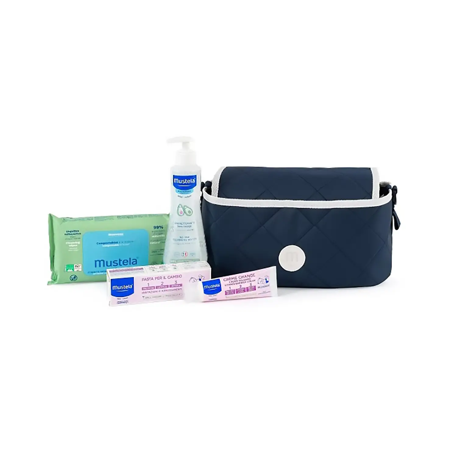 Mustela Organizer da Passeggino, Gift Set con Salviettine Detergente e Pasta Cambio - cosmesi e igiene