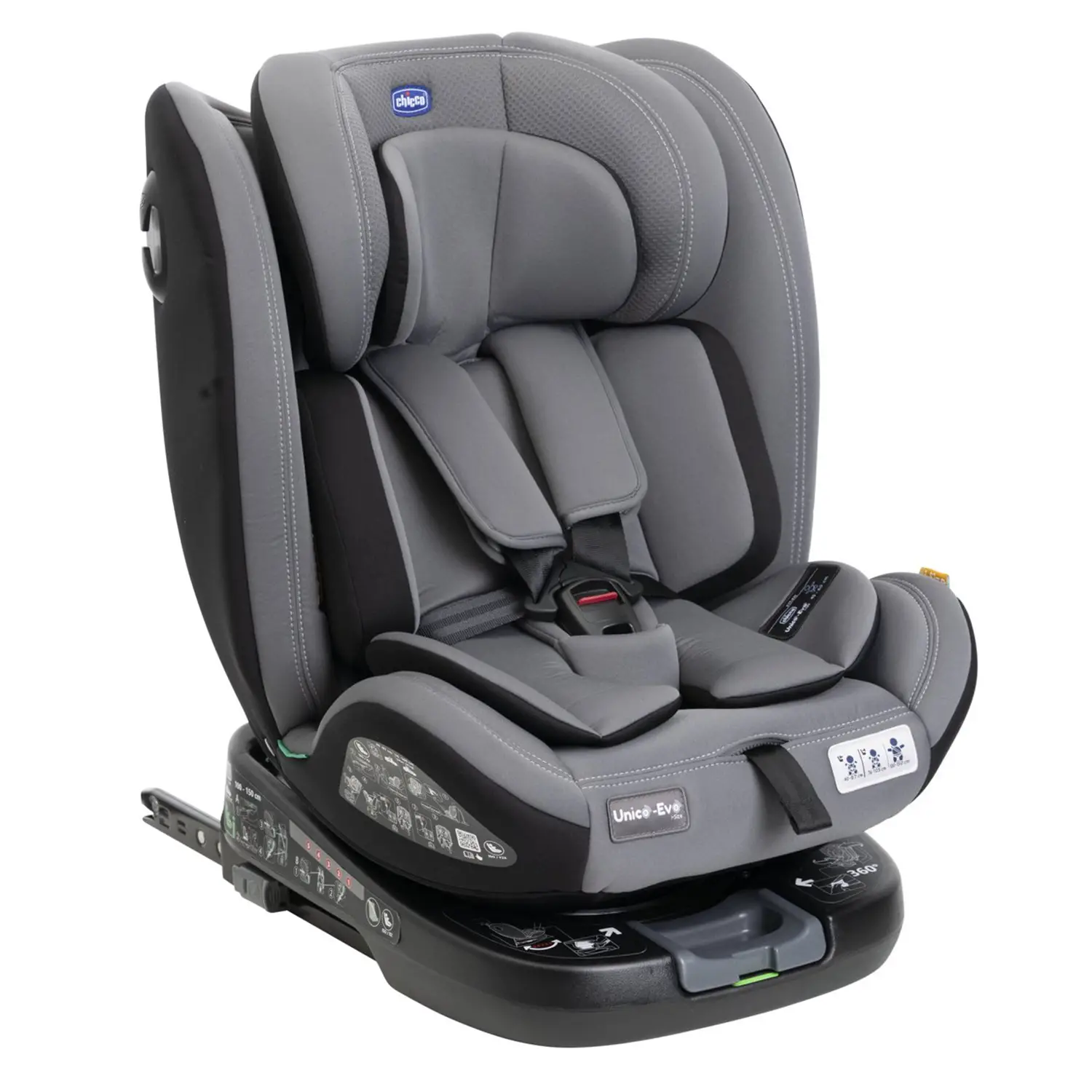 Seggiolino Auto Unico Evo 360° I-size Grey Black 40-150cm - bambini 40-150 cm (0-12 anni)
