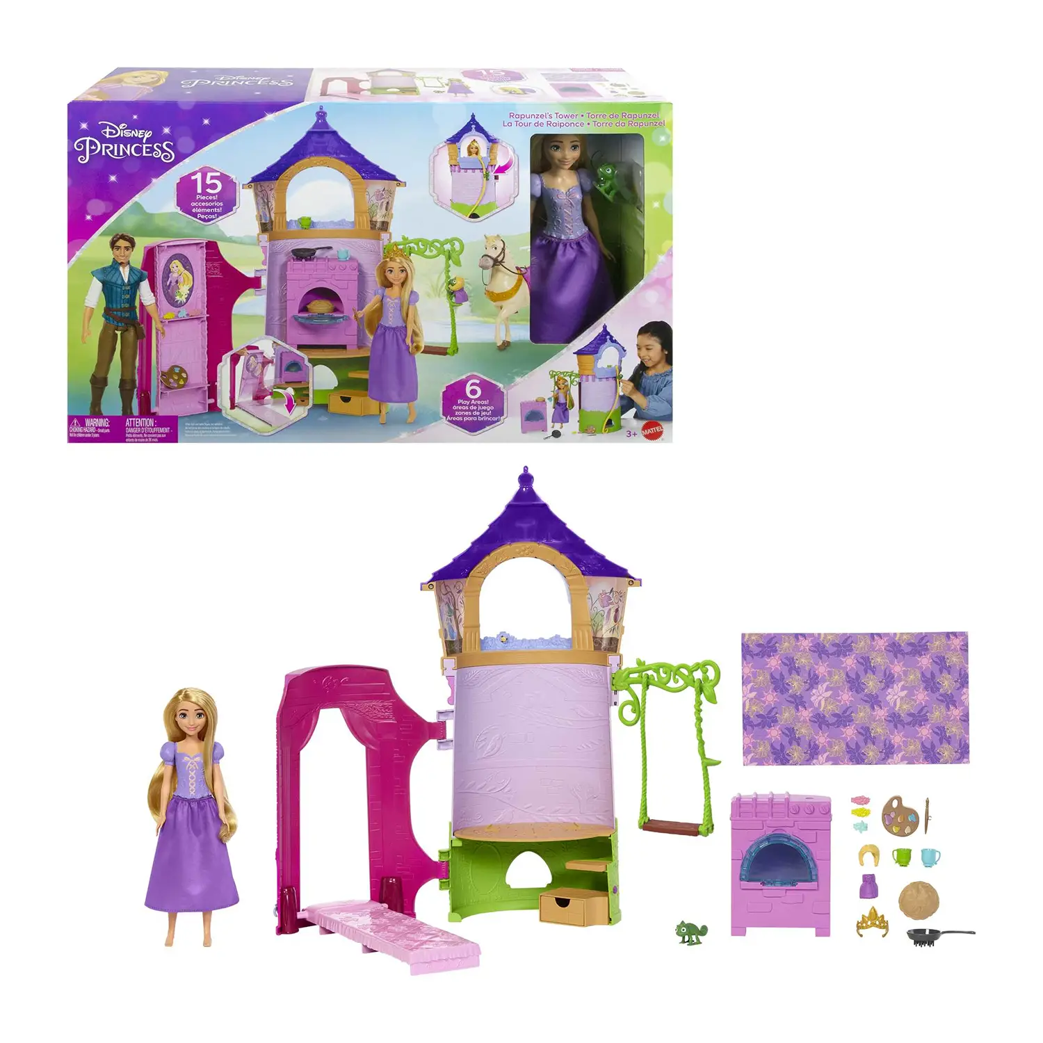 Disney Princess Rapunzel Tower Playset con Bambola - collezionabili bambina