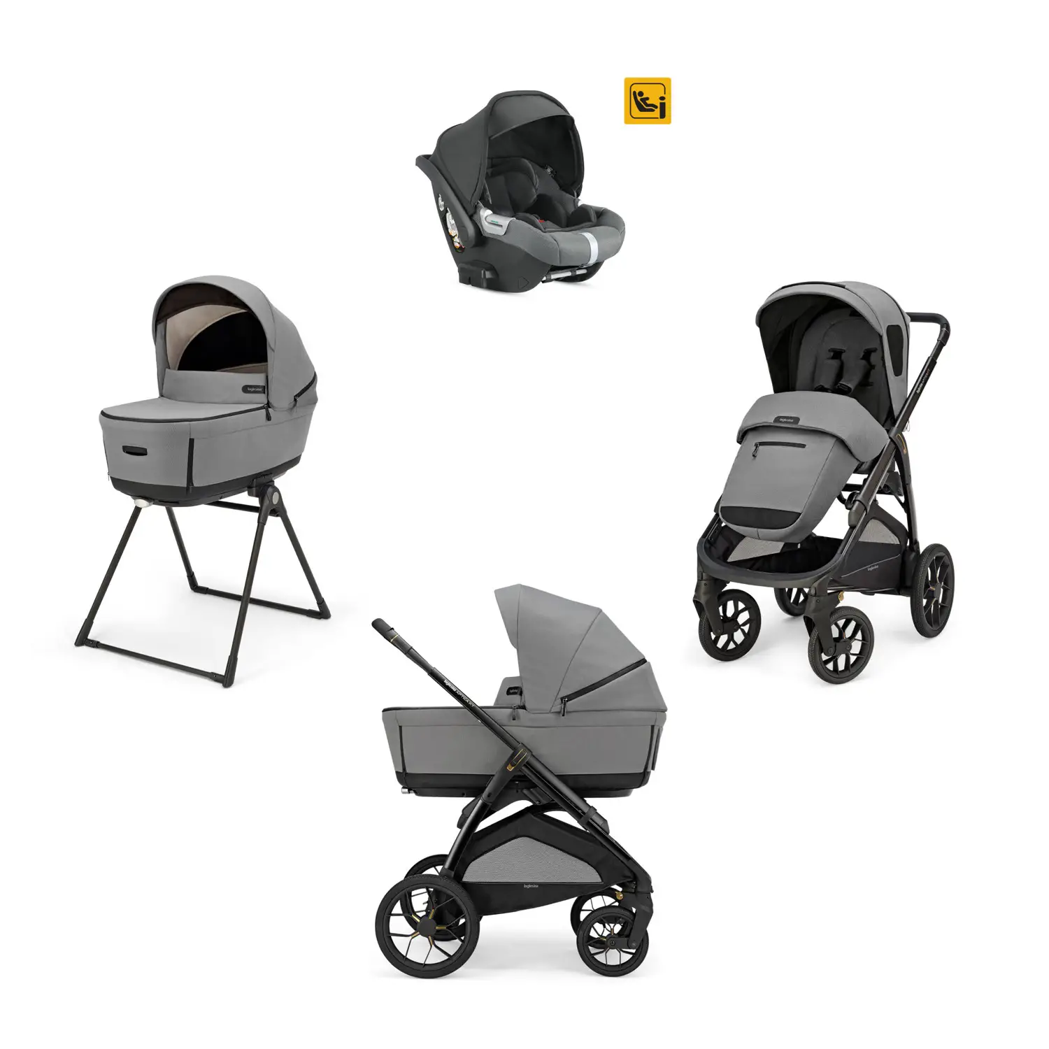 Aptica XT System Quattro Canyon Grey con Seggiolino Darwin e Telaio - trio e modulari