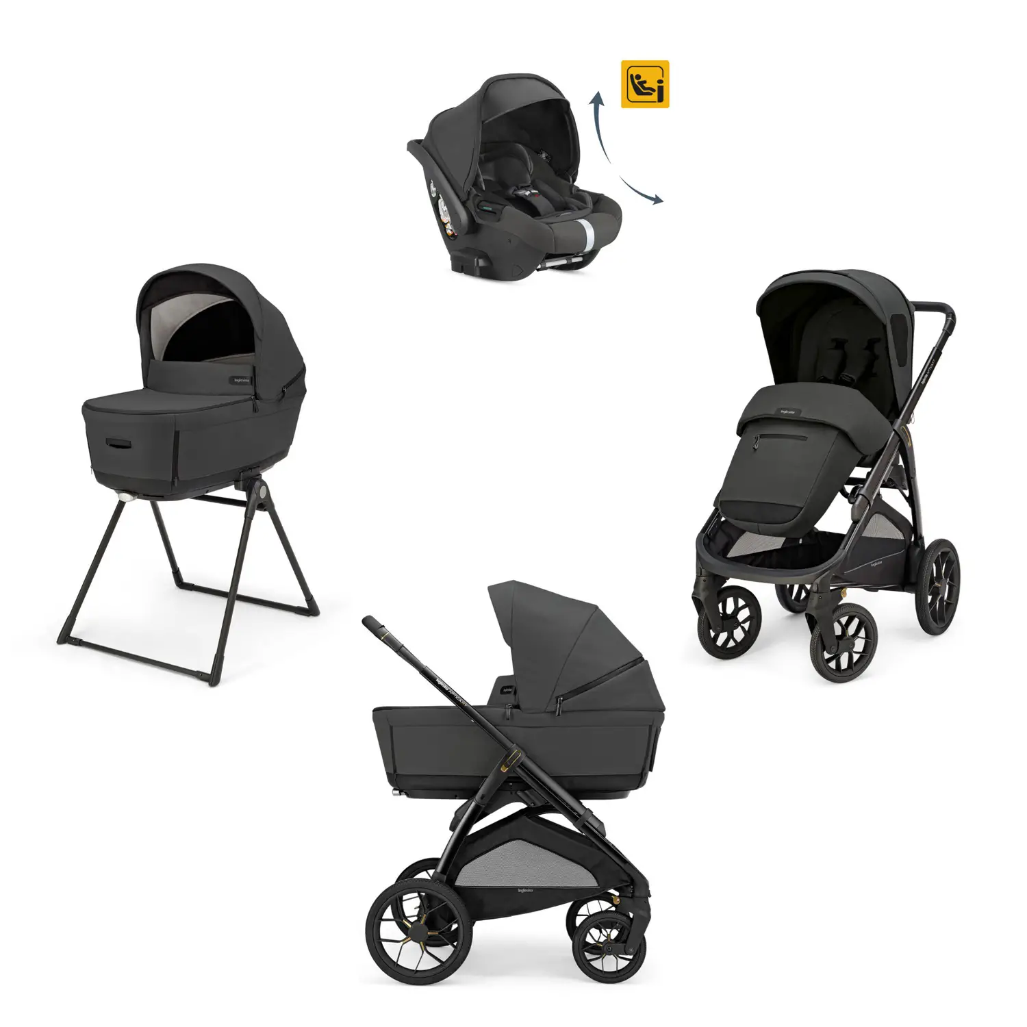 Aptica XT System Quattro Magnet Grey Con Seggiolino Darwin-R-Reclinabile Evo e telaio - trio e modulari