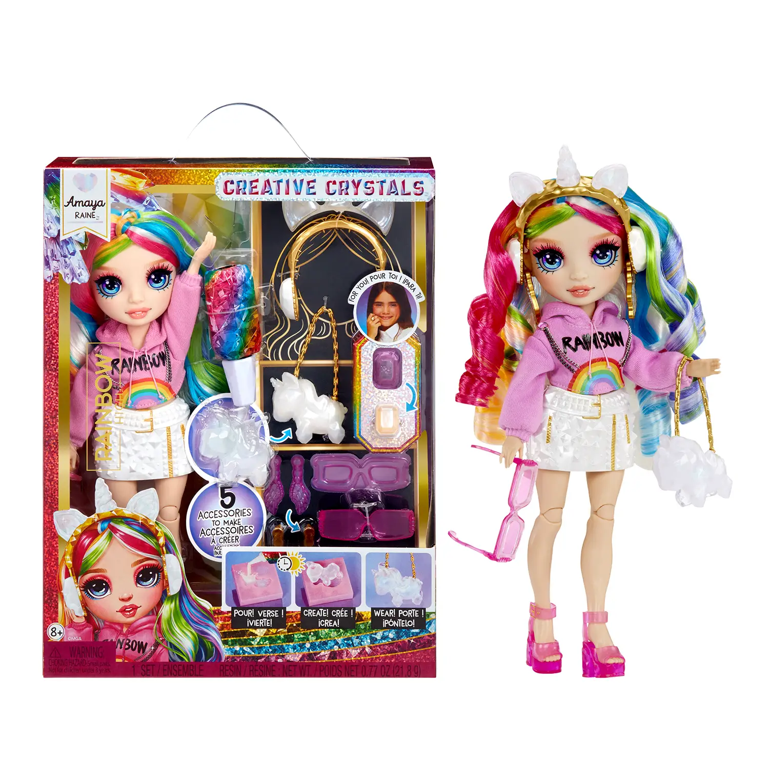 Rainbow High Creative Crystals Fashion Doll - Amaya - collezionabili bambina