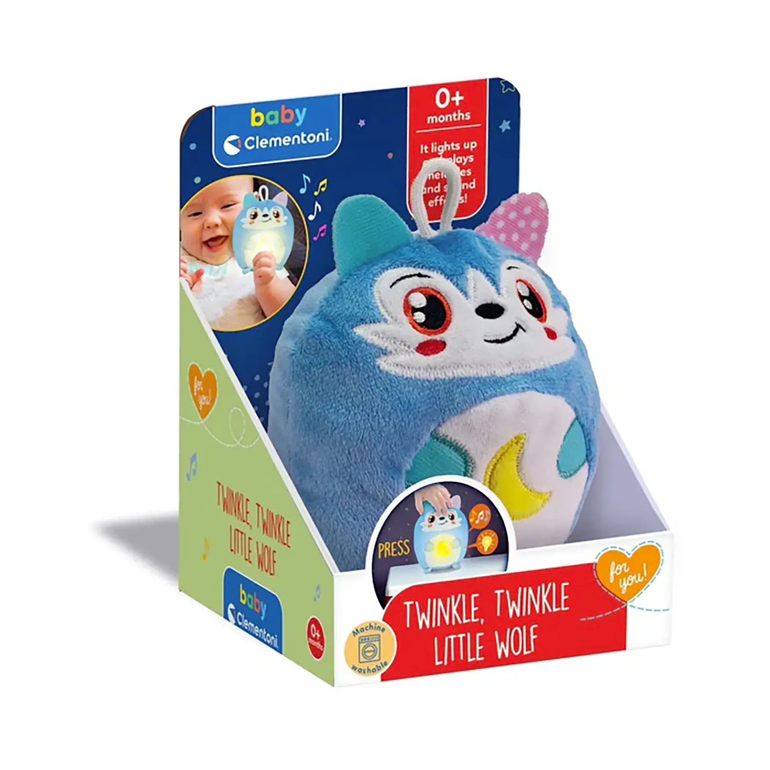 Twinkle Twinkle - Little Wolf Peluche Rumori Bianchi E Lucina Per Addormentamento - Primi giochi