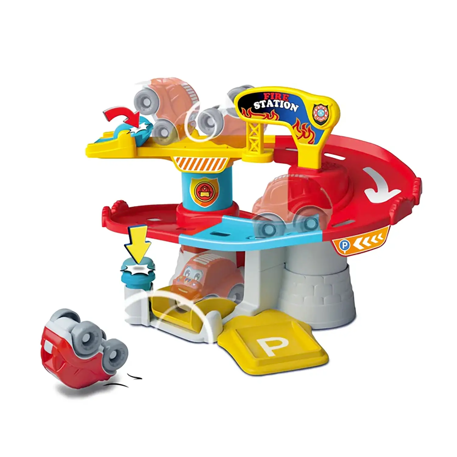 Tumbling Cars Fire Station - Stazione Pompieri Con Pista - Primi giochi
