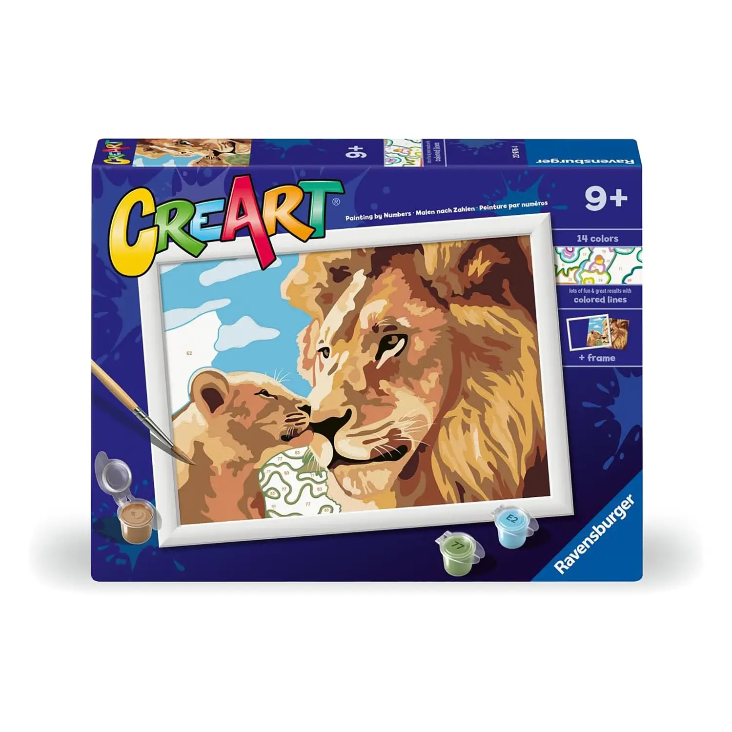 Ravensburger CreArt – Leone e Cucciolo, Dipingere con i Numeri - creatività
