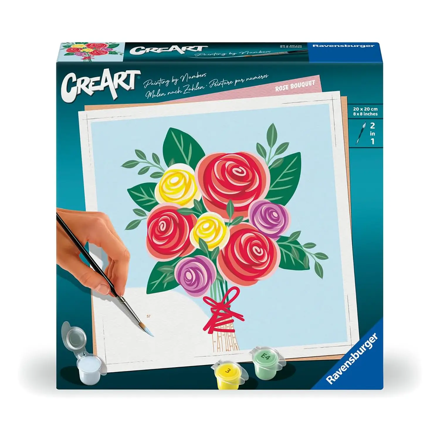Ravensburger CreArt – Bouquet di Rose | Dipingi con i Numeri - creatività