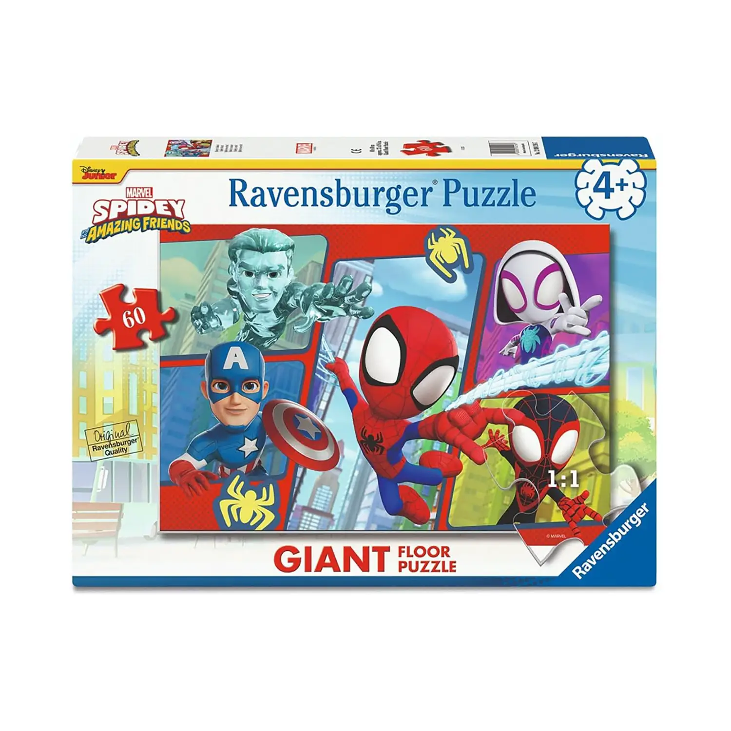 Puzzle Spidey 60 Pezzi Giant | Puzzle Bambini 4+ Anni, 70x50cm - Puzzle in cartone