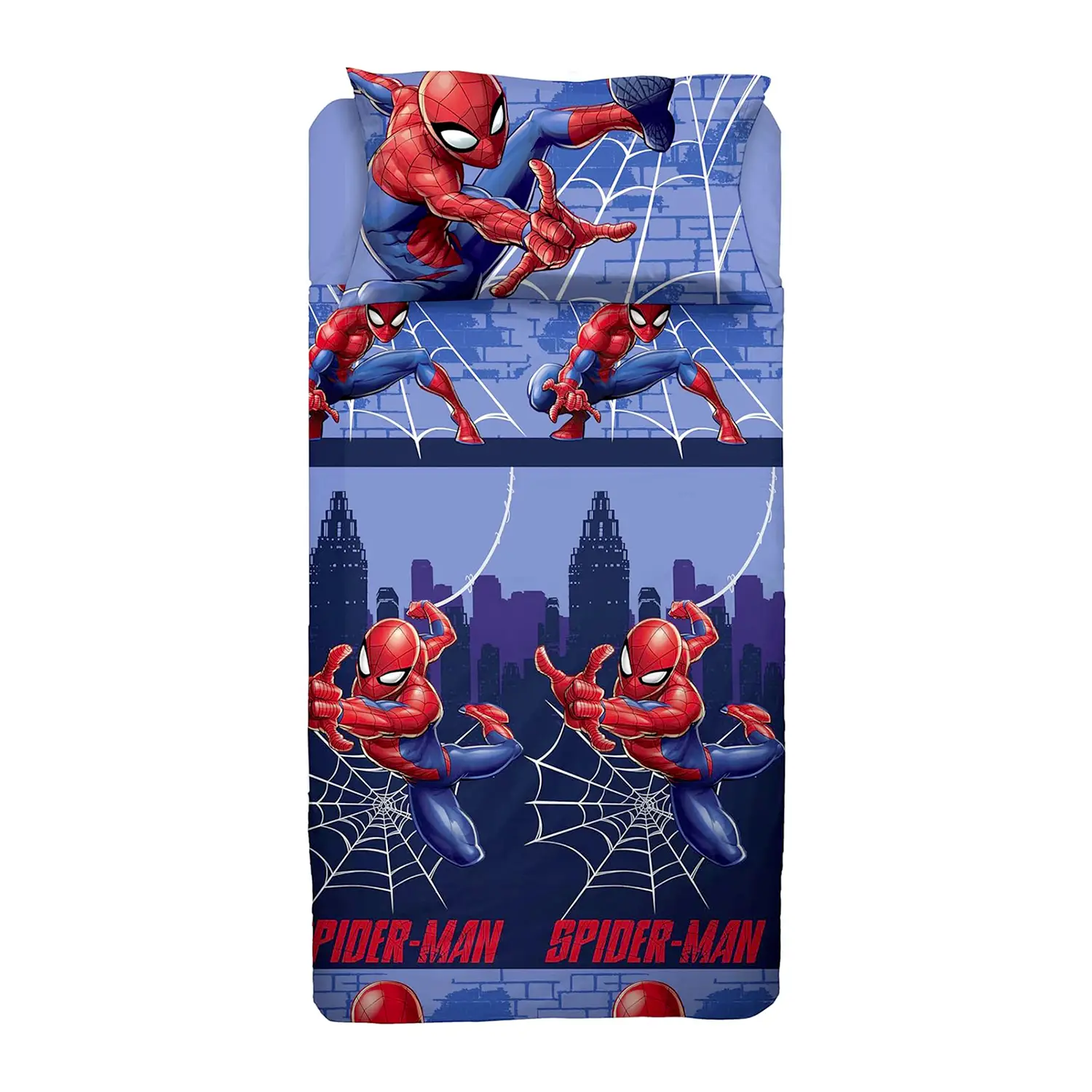 COMPLETO 1 PIAZZA E MEZZA C/FEDERA SPIDERMAN - biancheria casa