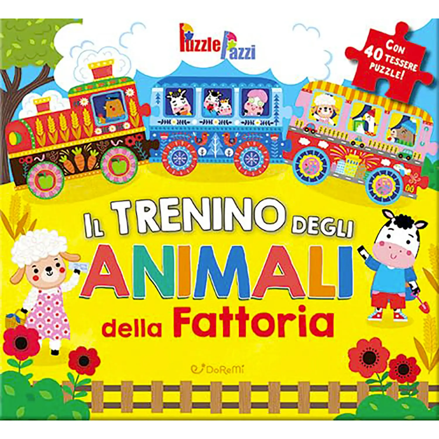 Libro Puzzle Pazzi: Il Trenino Degli Animali Della Fattoria - Prima biblioteca