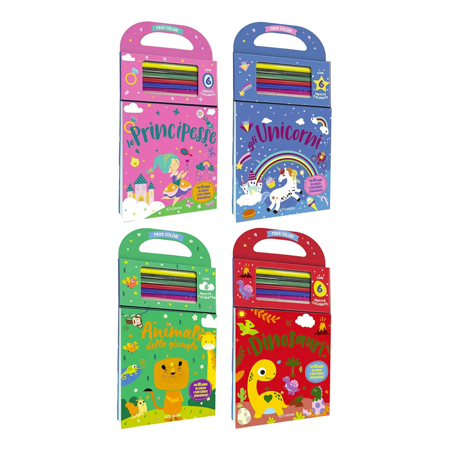 Libri Da Colorare Assortiti Con 6 Matite Incluse - Prima biblioteca