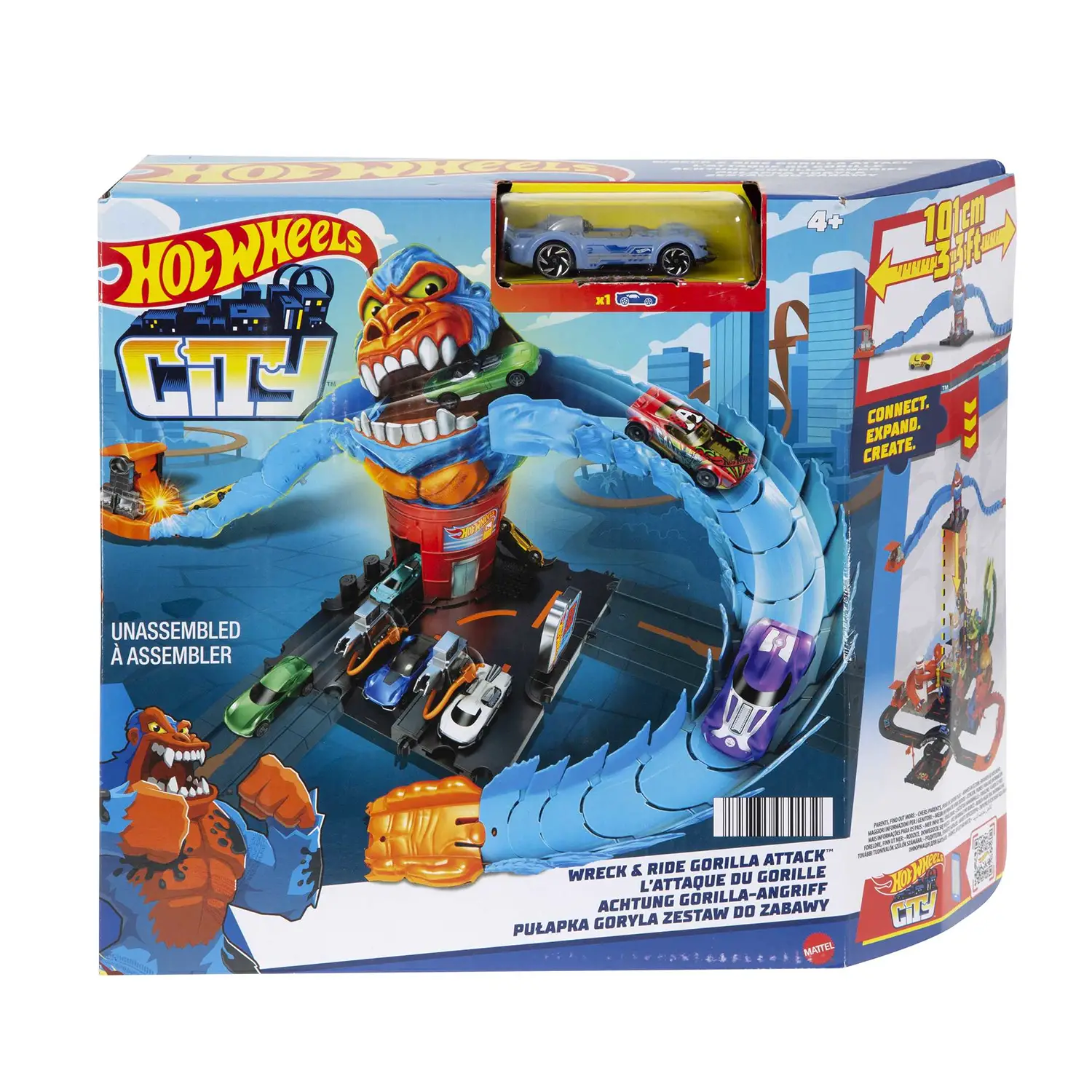 Hot Wheels - Playset City Gorilla Attacco Distruttivo HDR30 - action figures ed accessori
