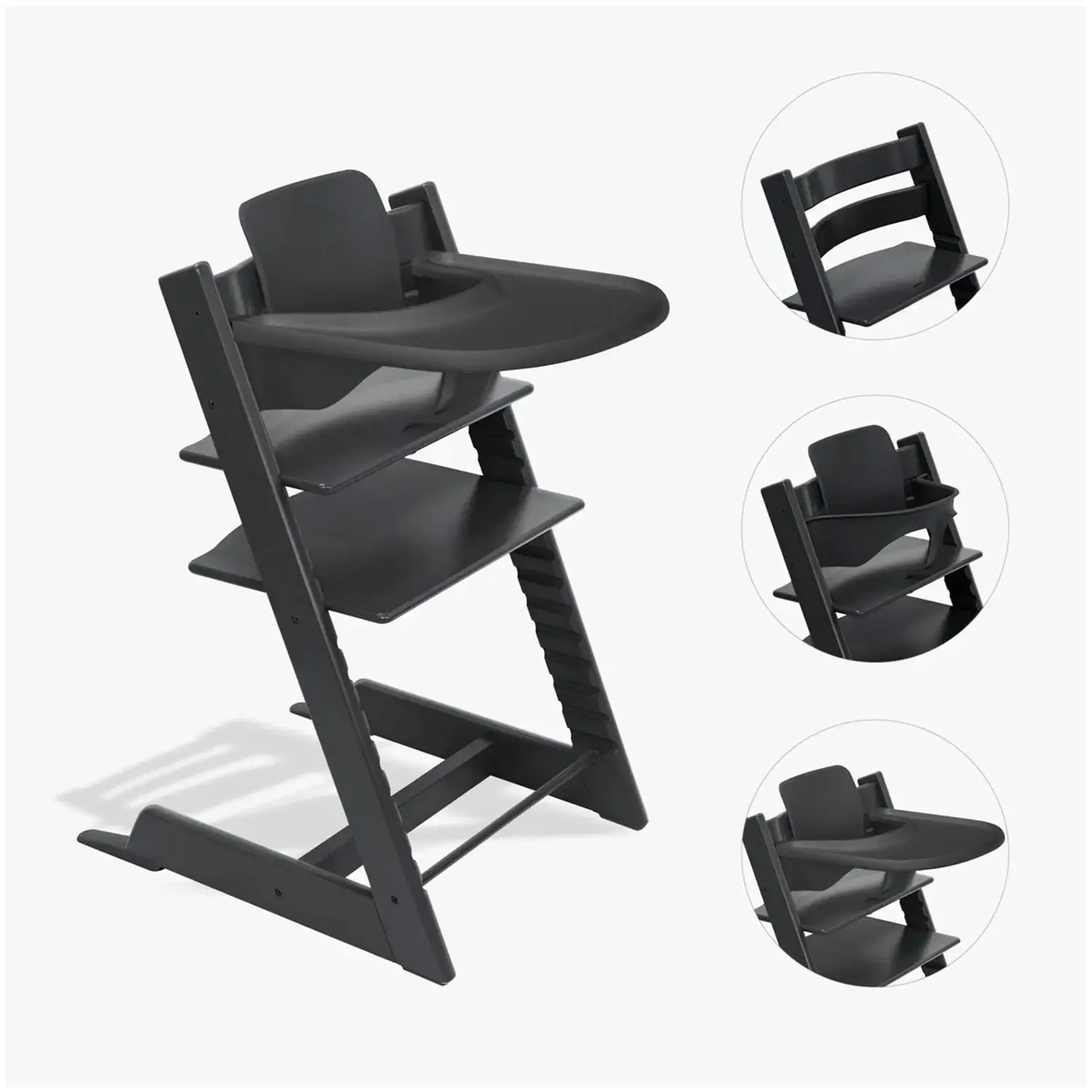 Tripp Trapp Black Bundle Con Baby Set E Vassoio - seggioloni