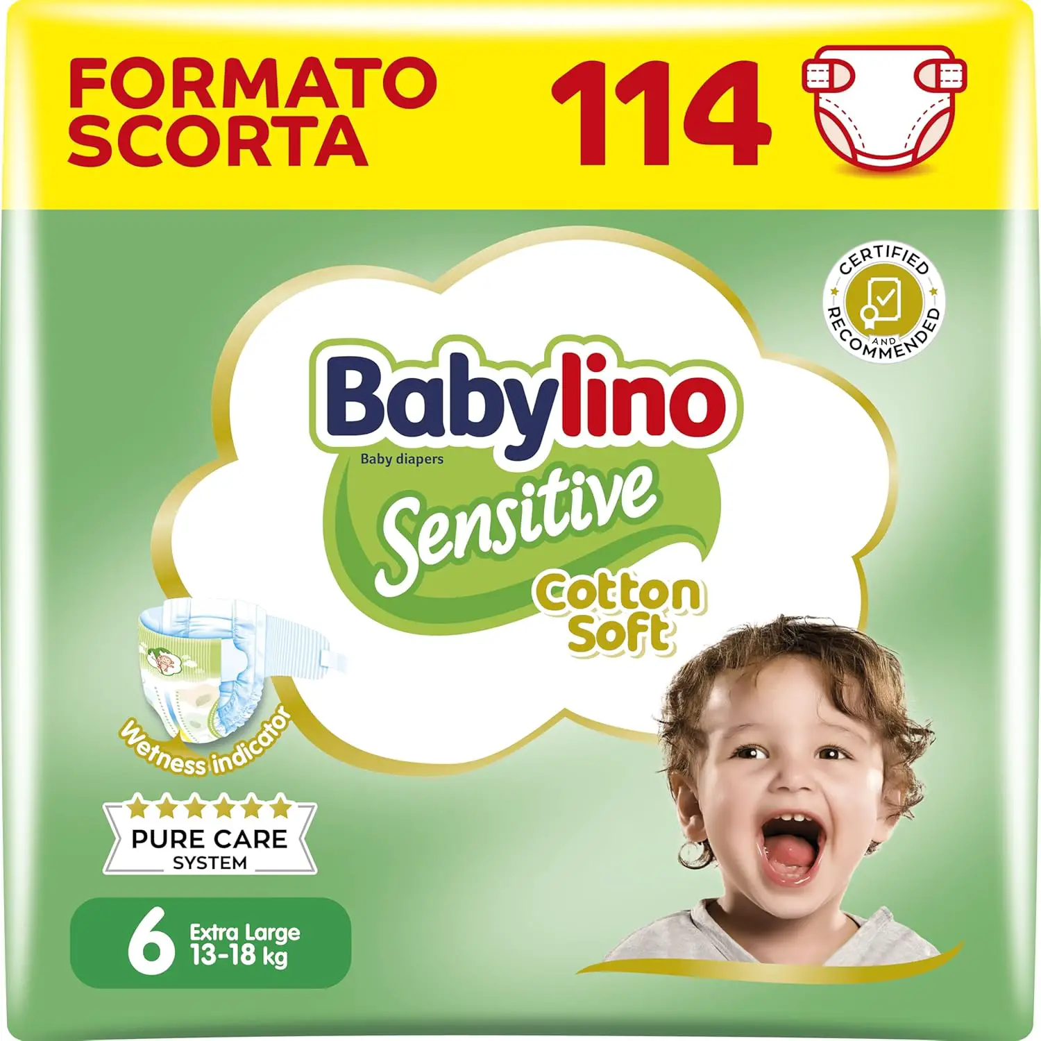 Babylino Sensitive Economy Pannolini Taglia 6 - 13/18 Kg - 38 Pezzi Per Confezione X - pannolini e salviettine