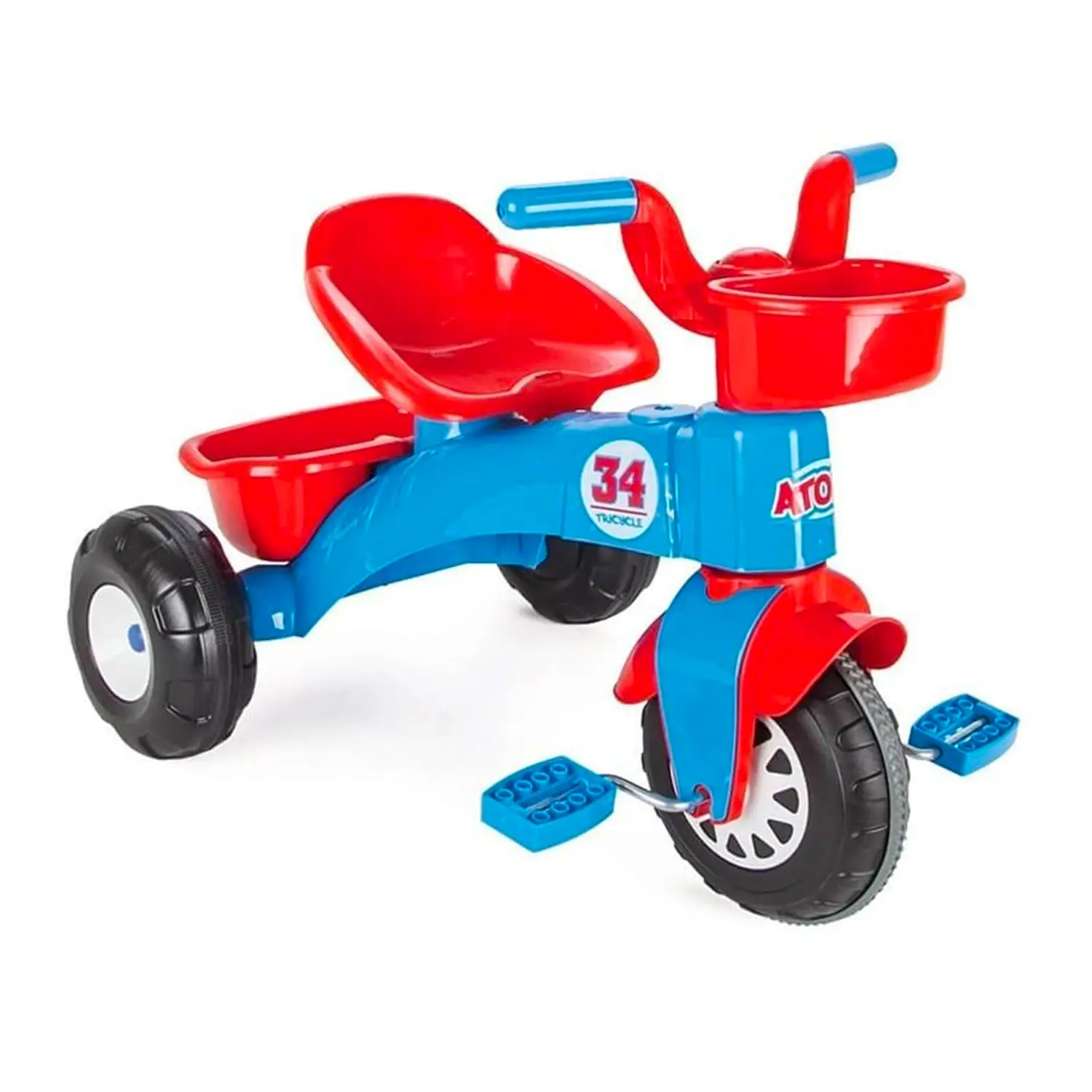Triciclo in Plastica Atom con Cestino e Vasca Portaoggetti - Tricicli e primi passi