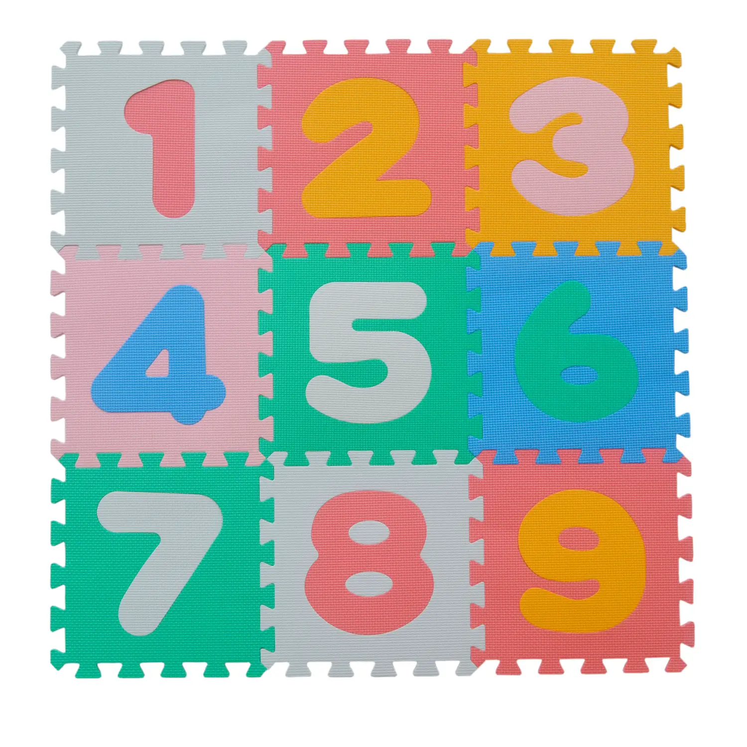 Tappetino Eva Puzzle Mat Numeri – 9 Pezzi (30x30 cm, Spessore 1 cm) - Tappeti per il gioco