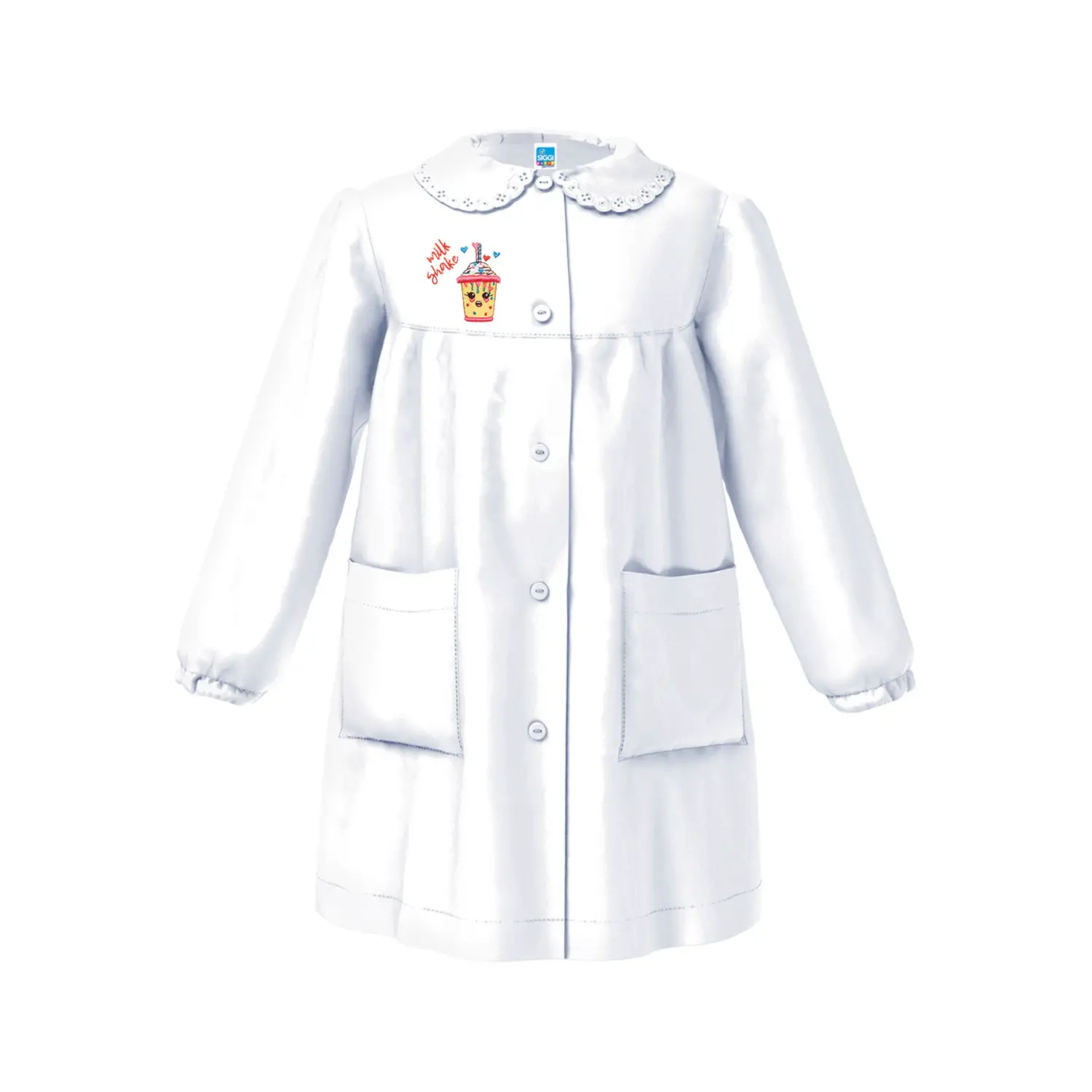 Grembiule Bambina Asilo Milk Shake Bianco 2 Anni - grembiuli scolastici