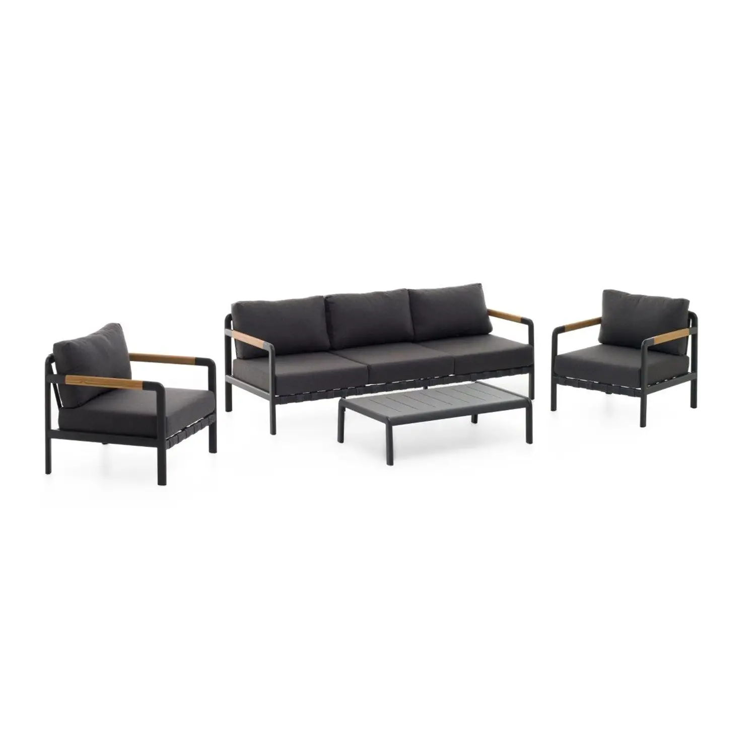 Salotto da Giardino Iseo Alluminio Antracite 5 posti Salmar - set e salotti