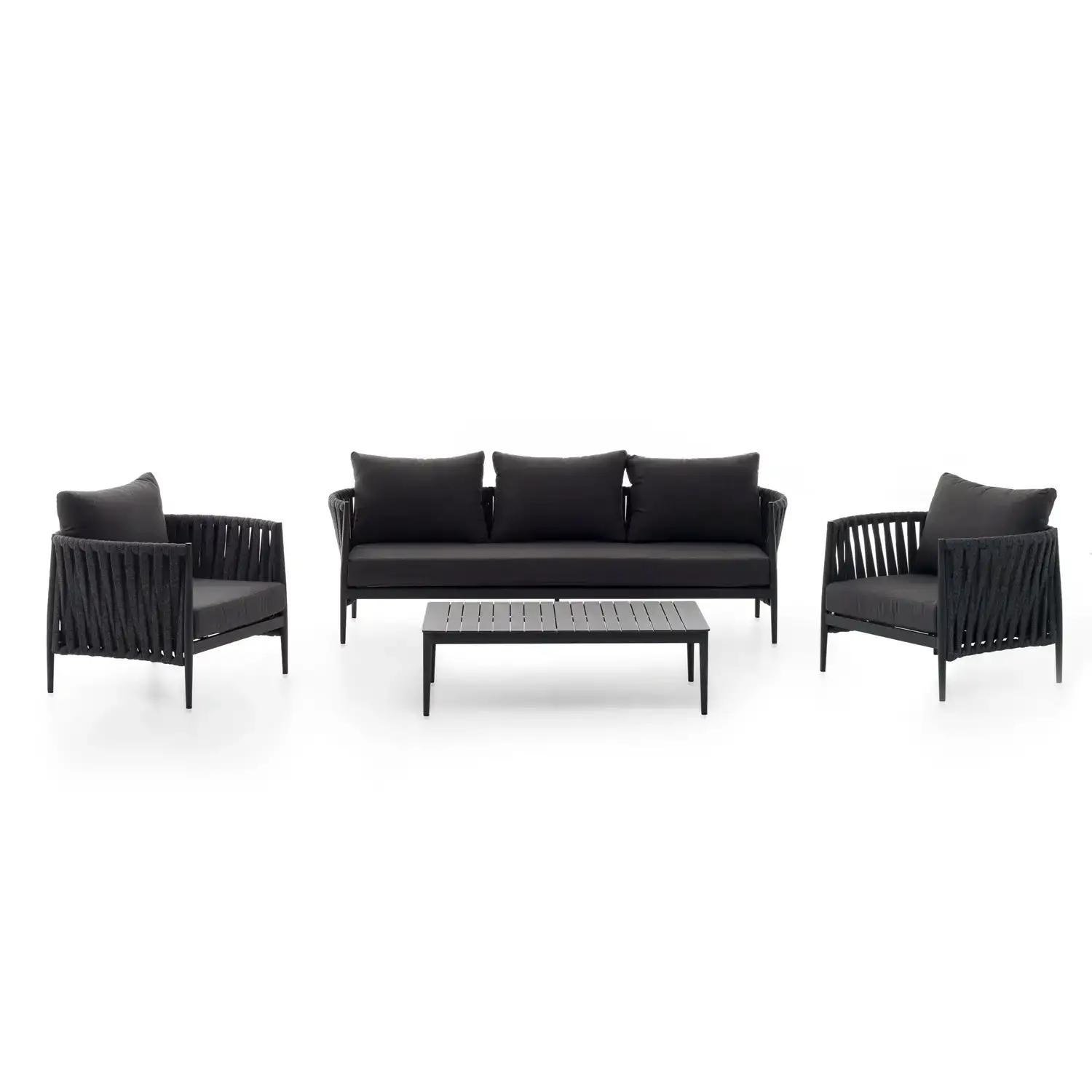 Salotto da Giardino Garda Alluminio Antracite 5 posti Salmar - set e salotti